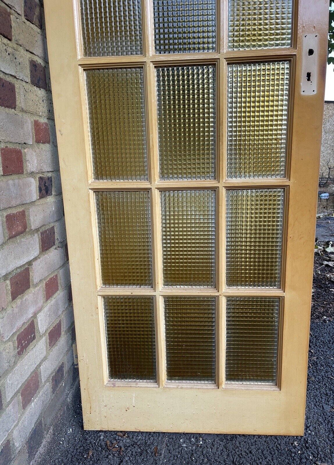 Reclaimed Cross Reeded Glass Door 1975mm x 758mm