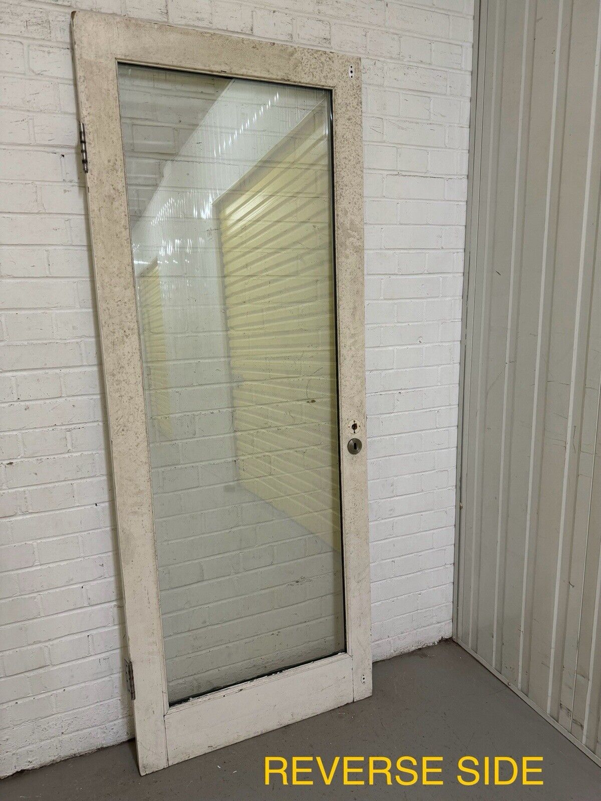 Reclaimed Old Double Glazed Glass Wooden Side Or Back Door 1965 Or 1975 x 760mm