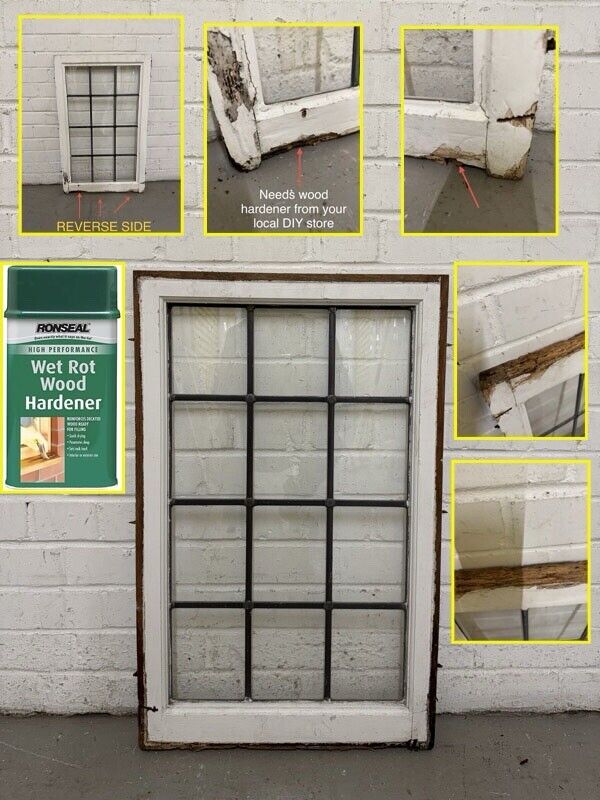Reclaimed Old Leaded Light Panel Wooden Window 755 x 475mm – Reclaimed ...
