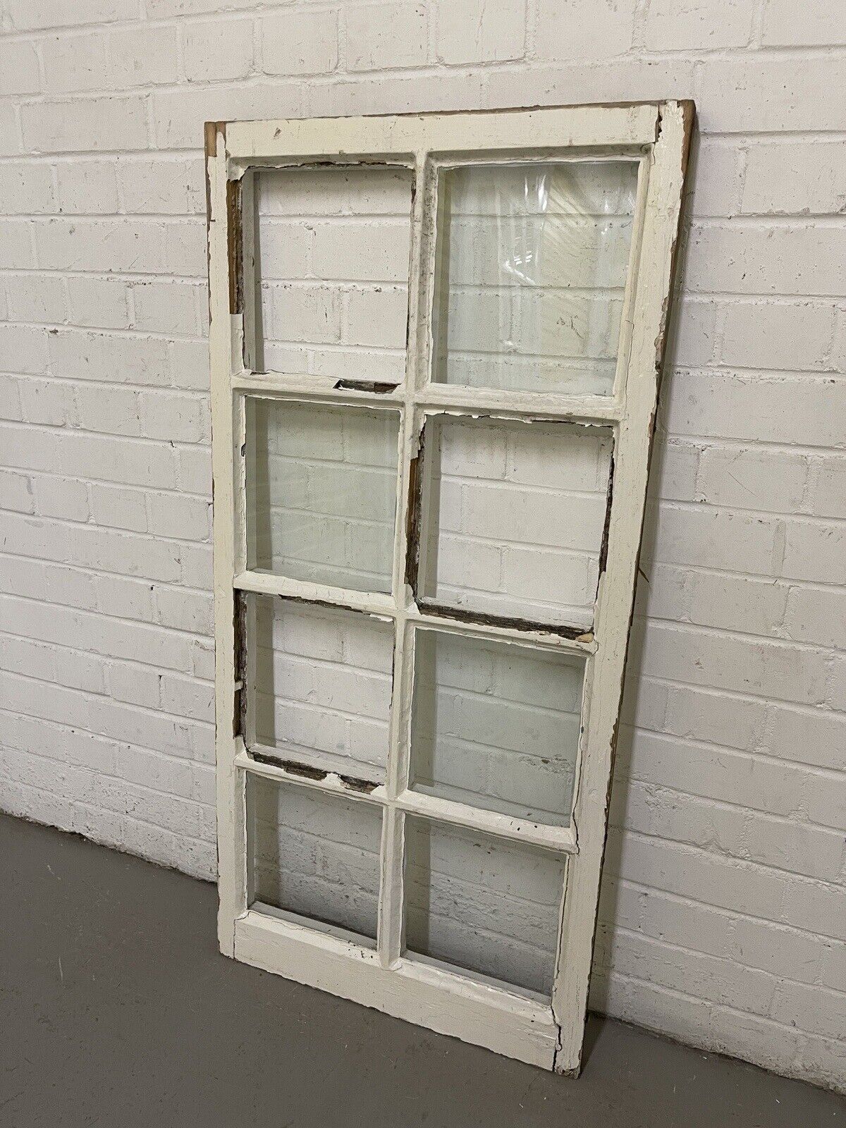 Reclaimed Old Modern Georgian Style 8 Panel Wooden Window 568 x 1175mm