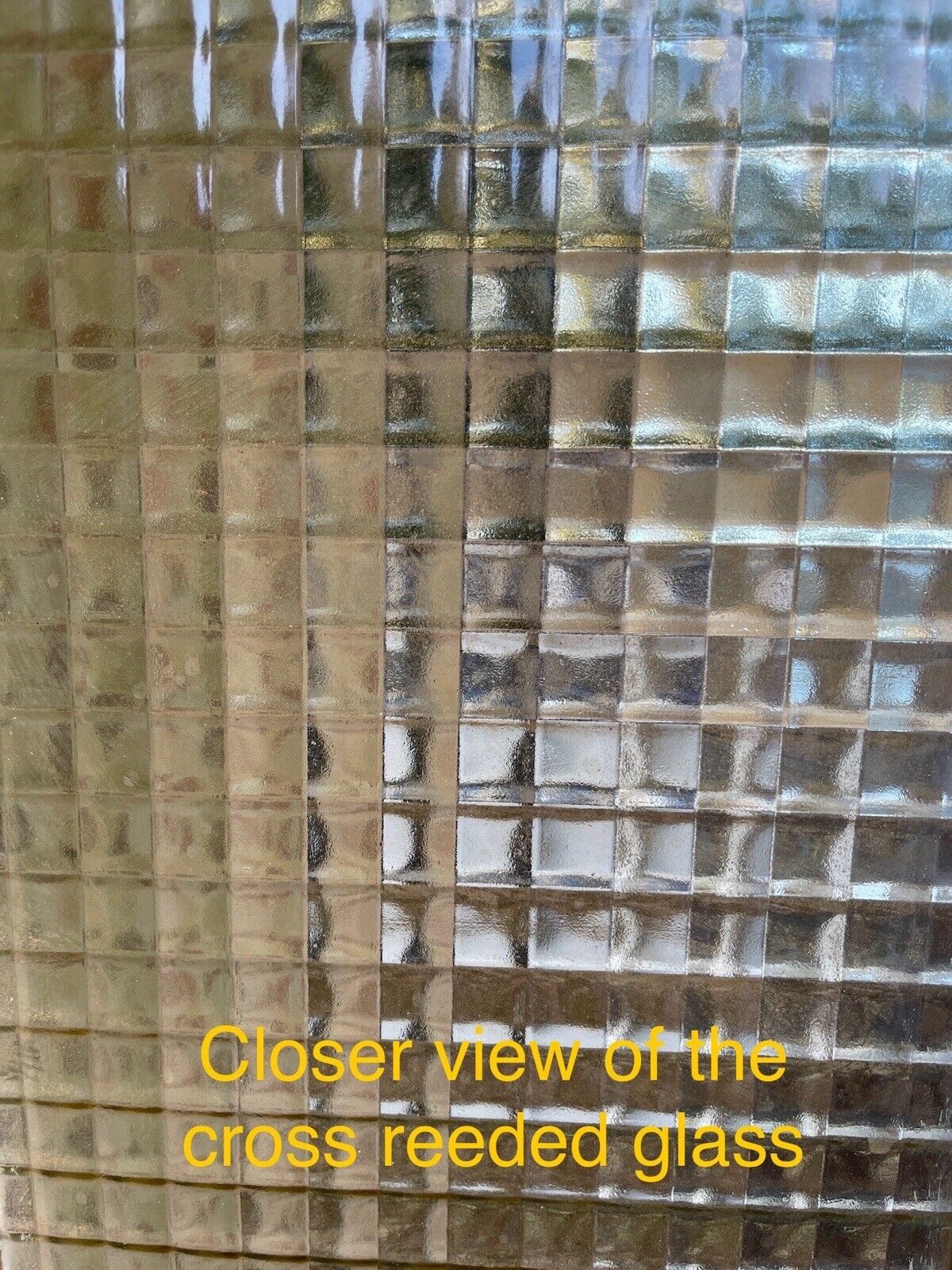 Reclaimed Cross Reeded Glass Door 1960 or 1965mm x 755mm