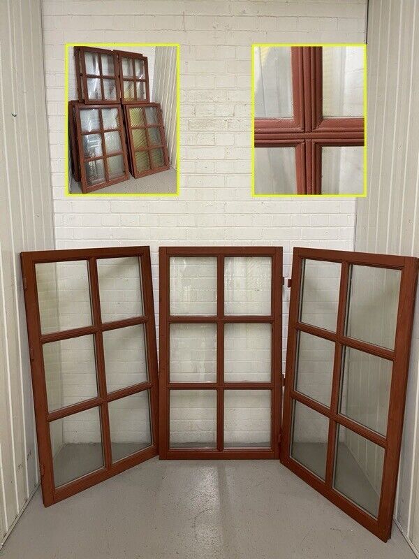 Three Modern Georgian Double Glazed Wooden Window 1270 Or 1242mm by 737 Or 708mm