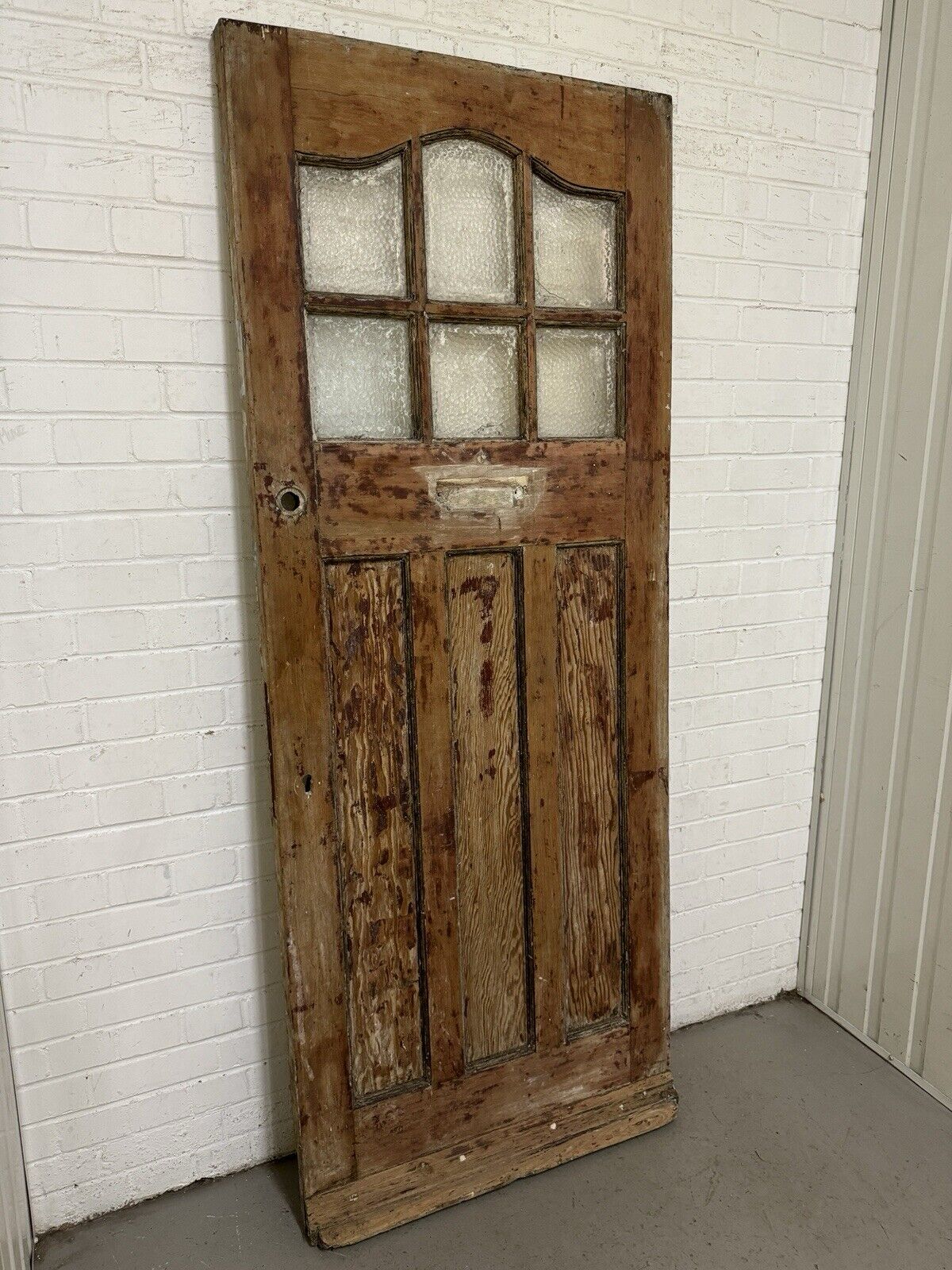 Reclaimed Old Edwardian Victorian Wooden Panel Front Door 2027 x 810mm