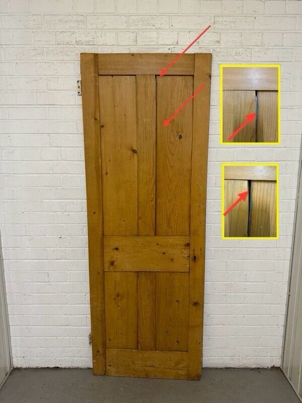 Reclaimed Victorian Pine Internal 4 panel Door 1955 x 710mm