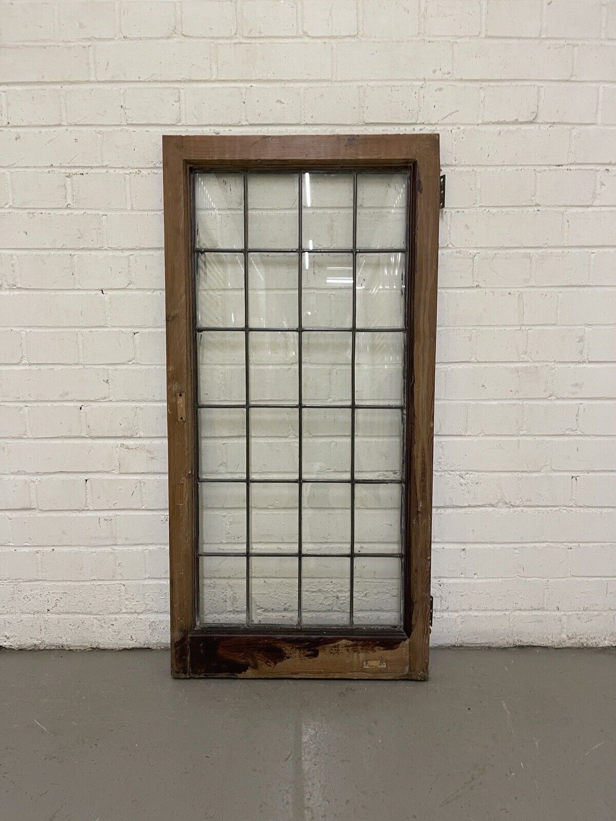 Reclaimed Old Leaded Light Panel Wooden Window 515 x 1048mm