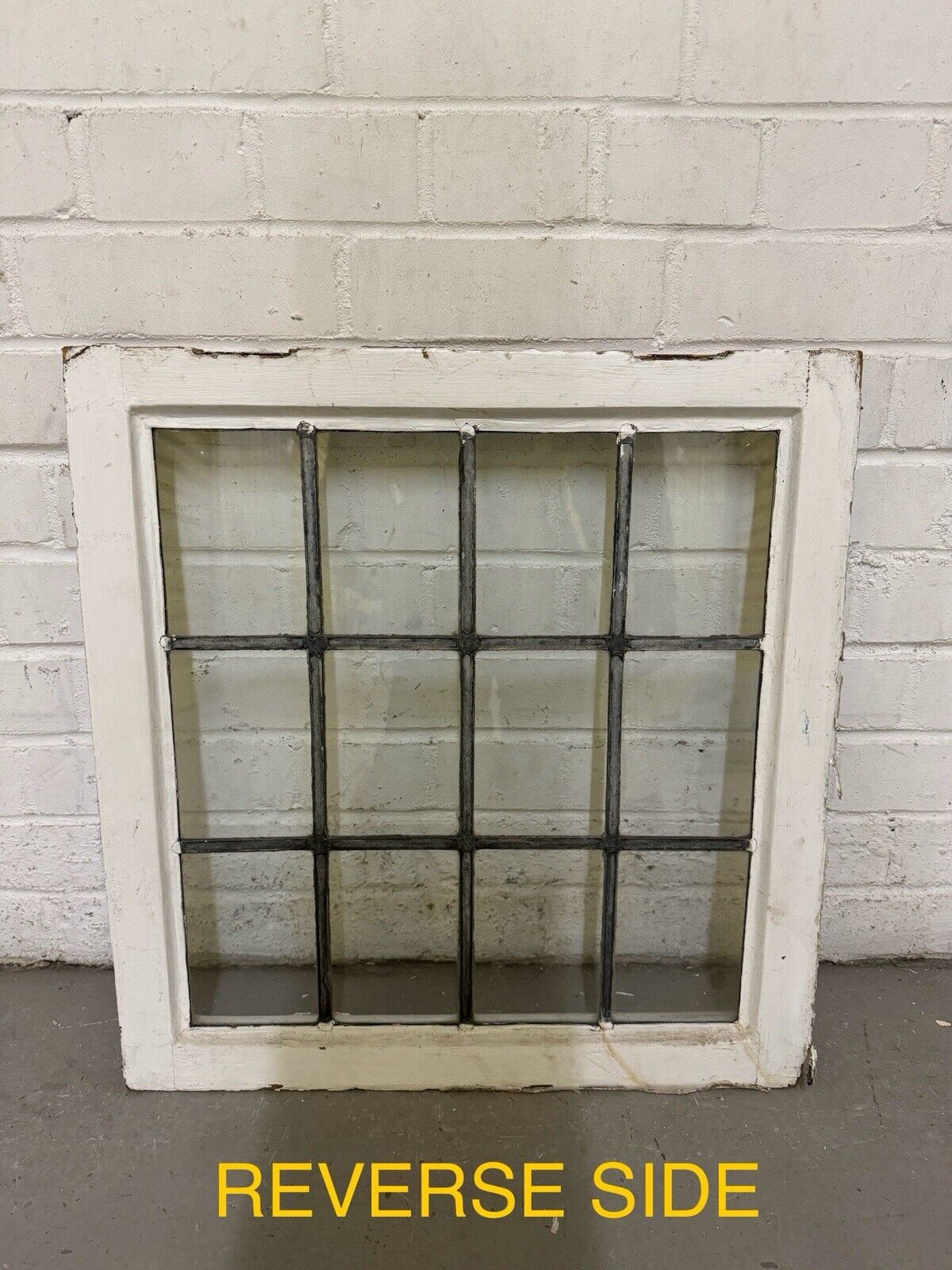 Reclaimed Old Leaded Light Panel Wooden Window 528 x 550mm