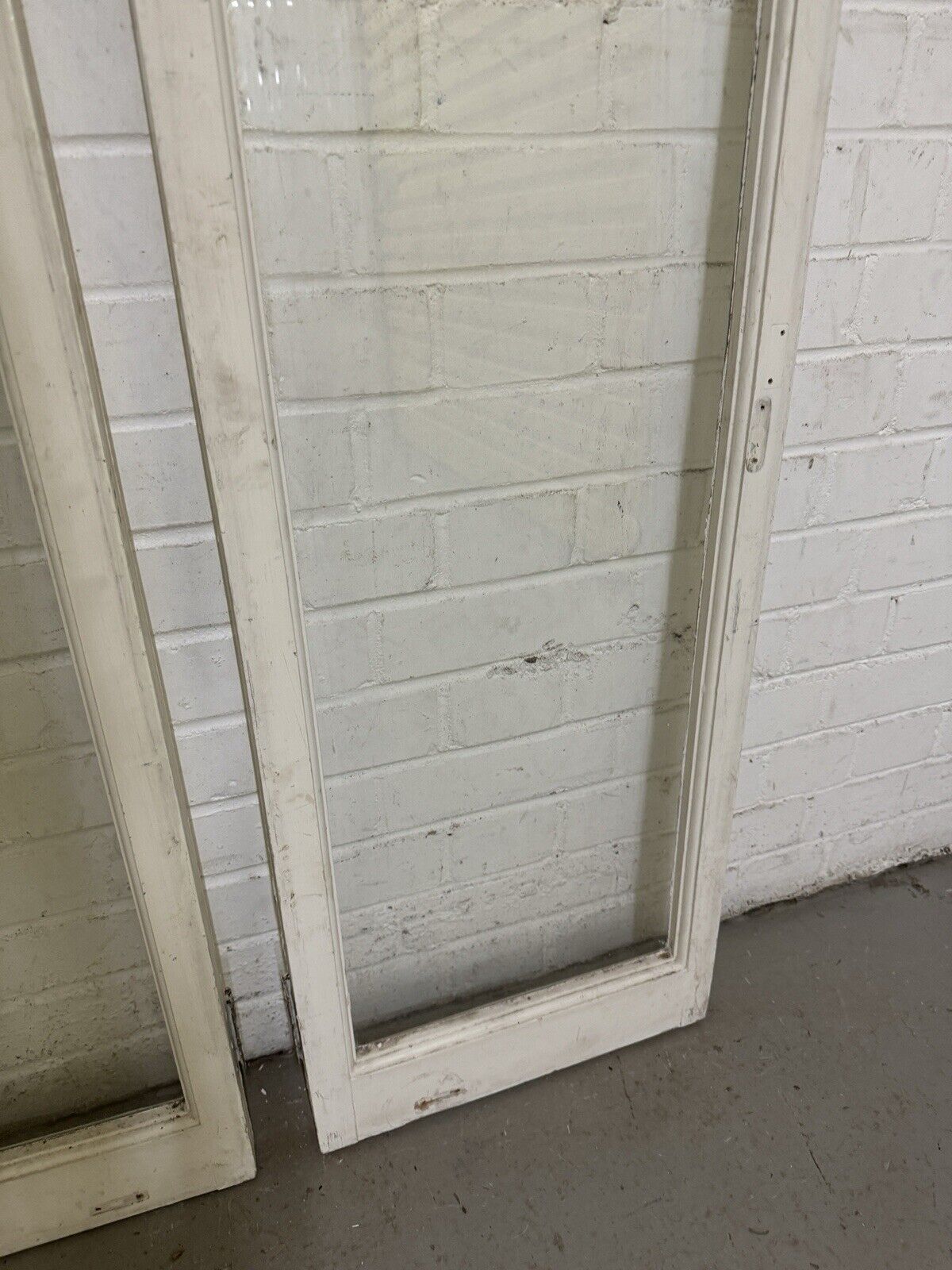 Pair Reclaimed Old Edwardian Arch Sash Wooden Window 1255 x 390mm