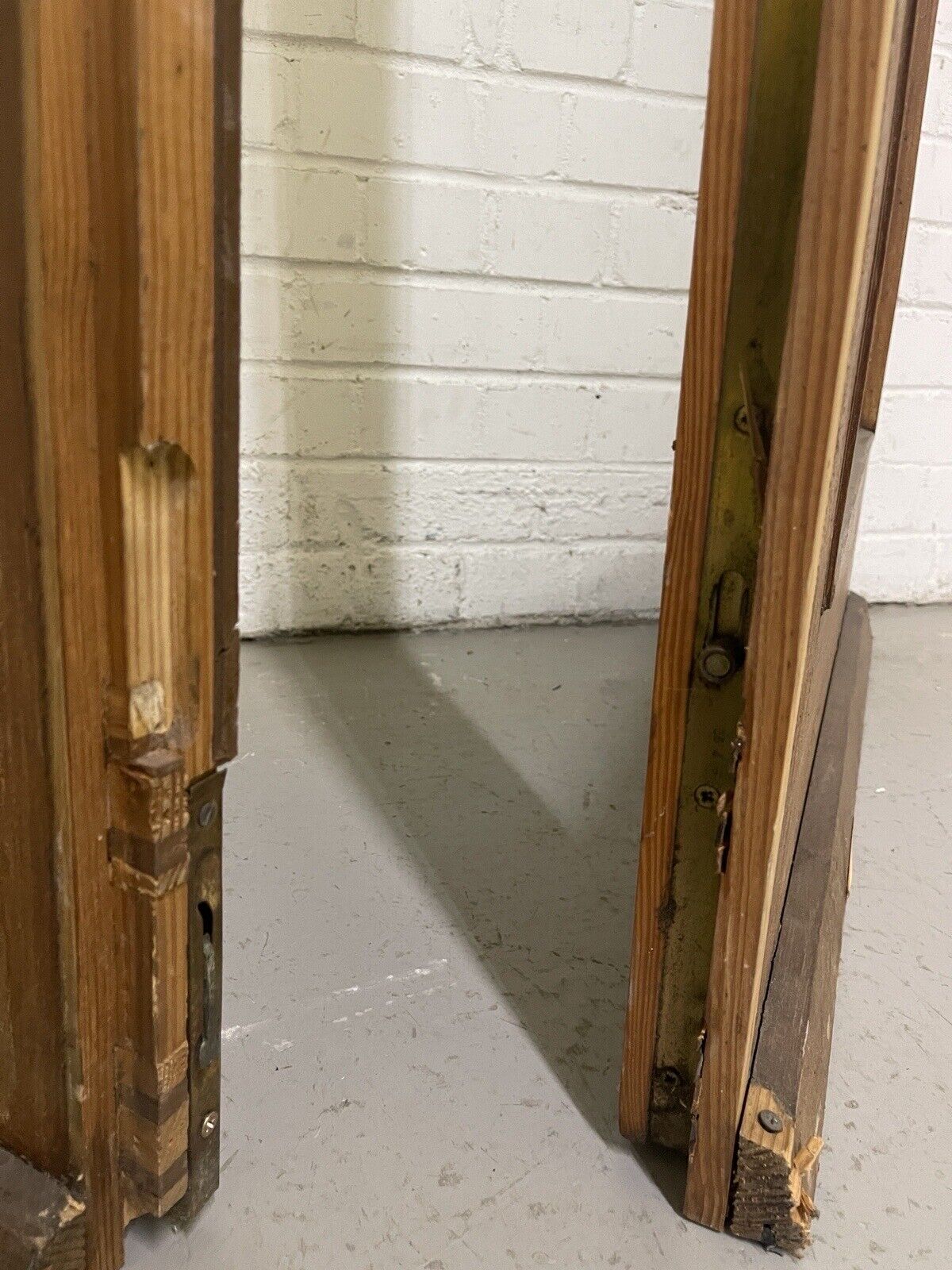 Reclaimed French Double Glazed Glass Wooden Double Doors 1953mm x 1520mm