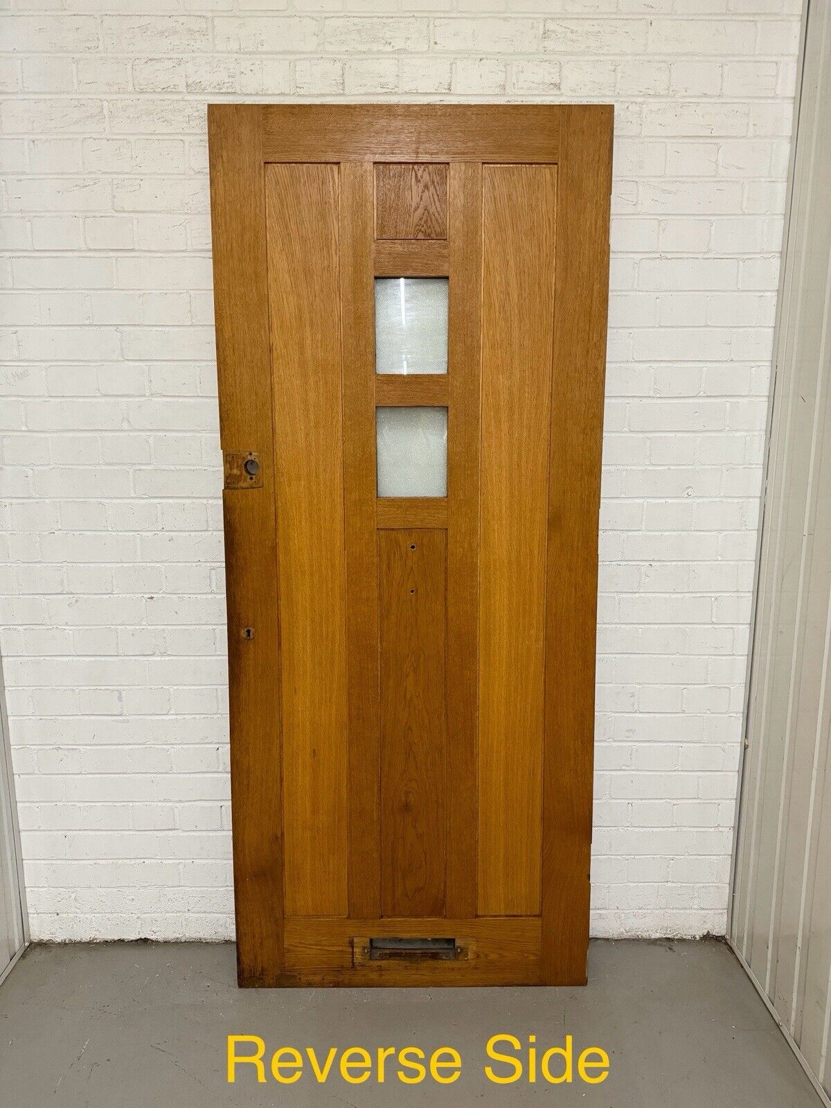 Reclaimed Bespoke Oak Veneer Wooden Panel Front Door 1960 Or 1975 x 835mm