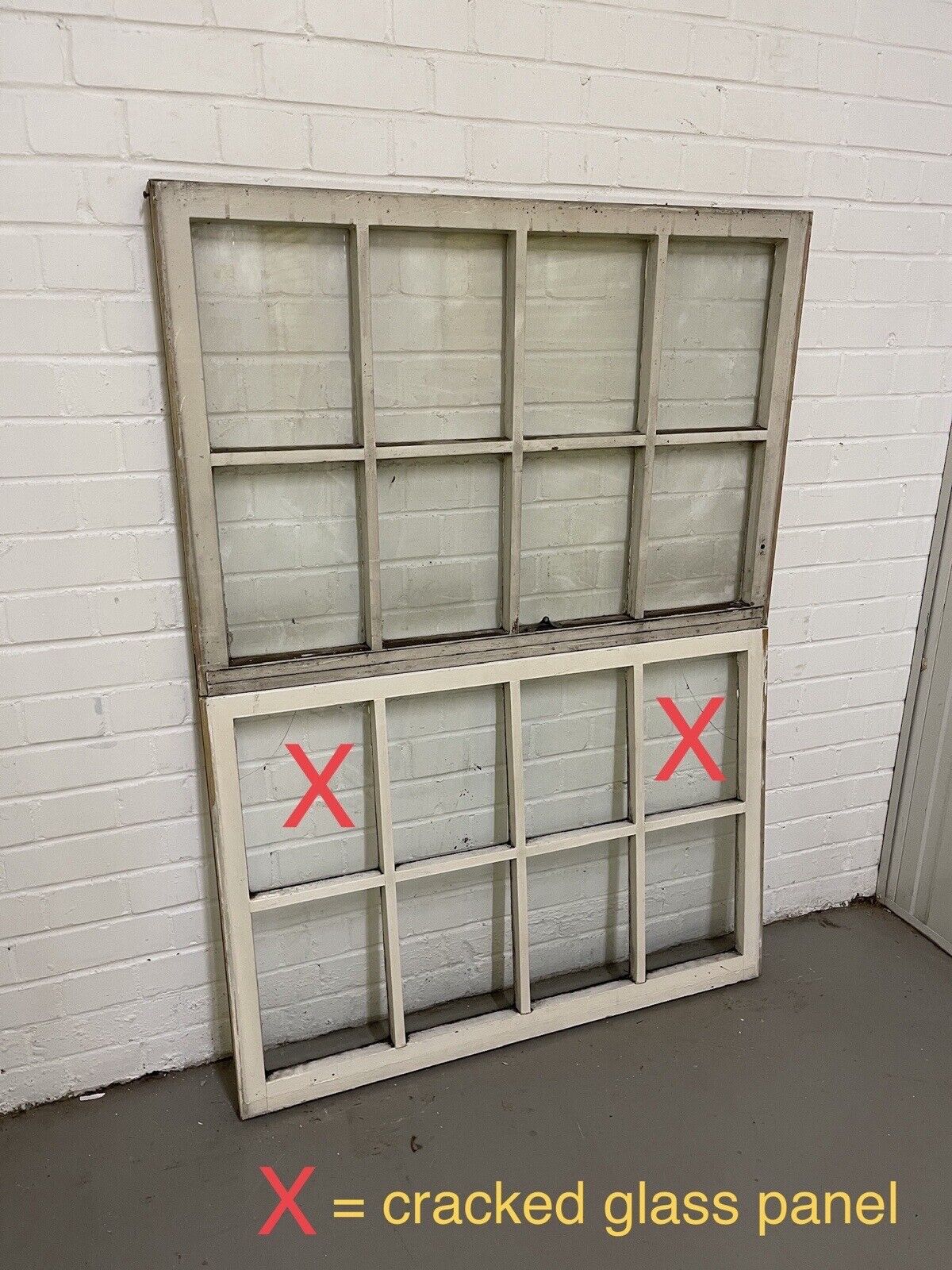 Pair Of Reclaimed Georgian 8 Panel Wooden Panel Sash Window 985 x 675 985 x685mm