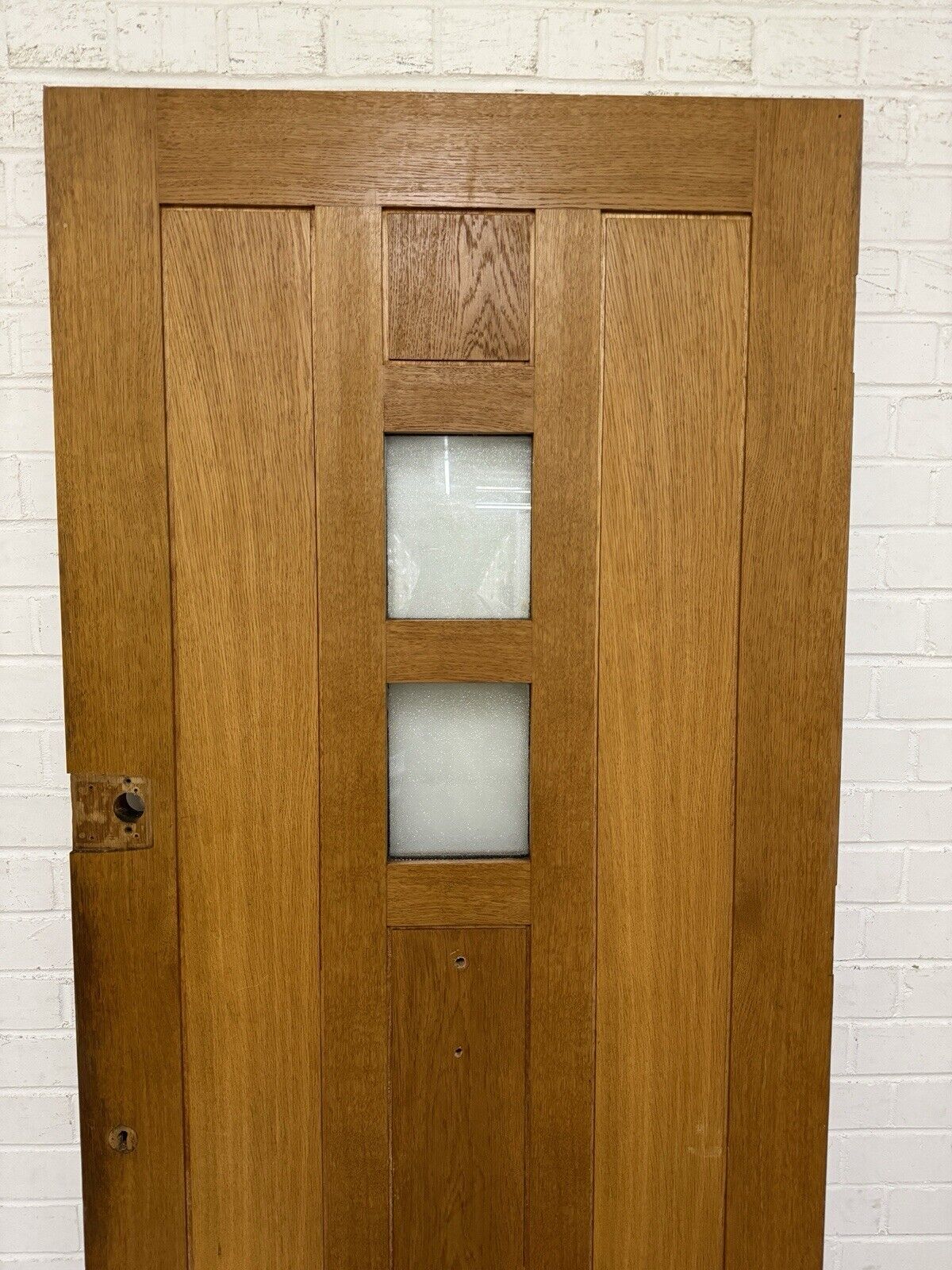 Reclaimed Bespoke Oak Veneer Wooden Panel Front Door 1960 Or 1975 x 835mm