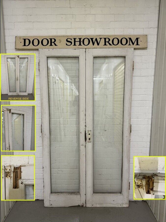 Reclaimed Old French Double Glazed Wooden Double Doors 1995 x 1105mm