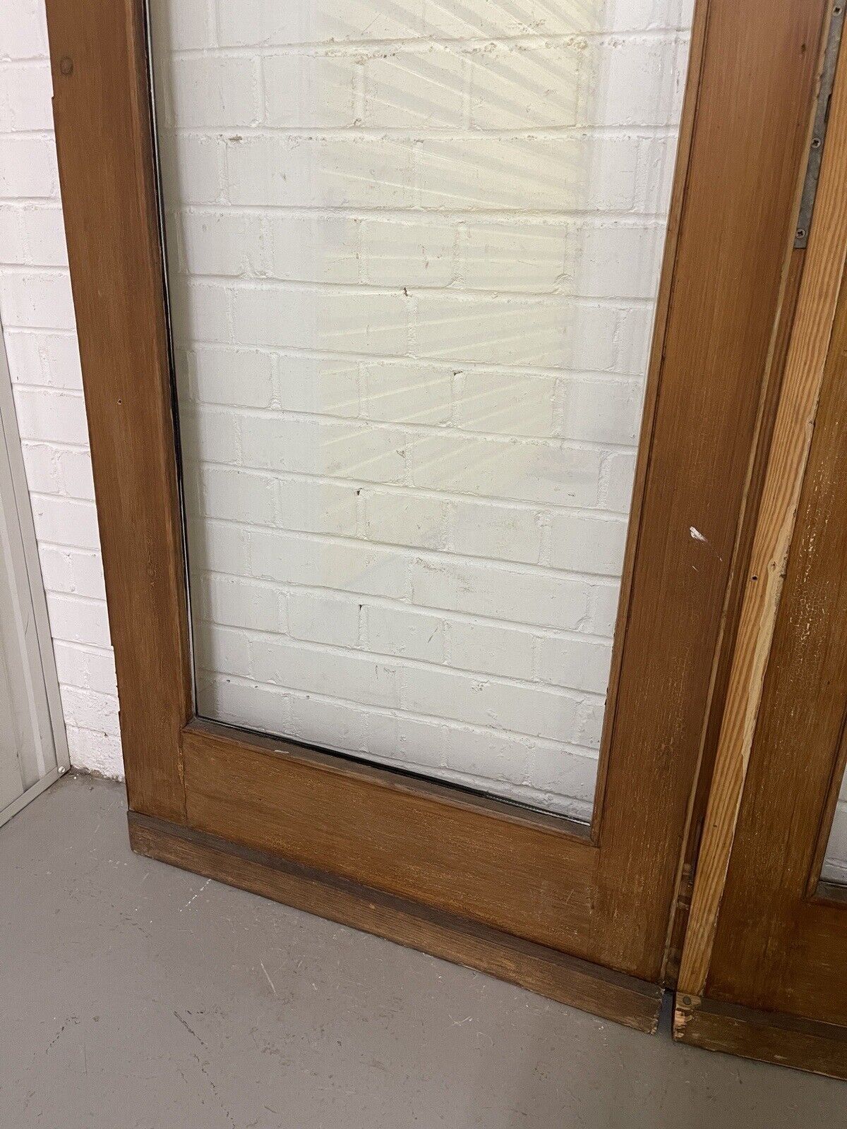 Reclaimed French Double Glazed Glass Wooden Double Doors 1953mm x 1520mm