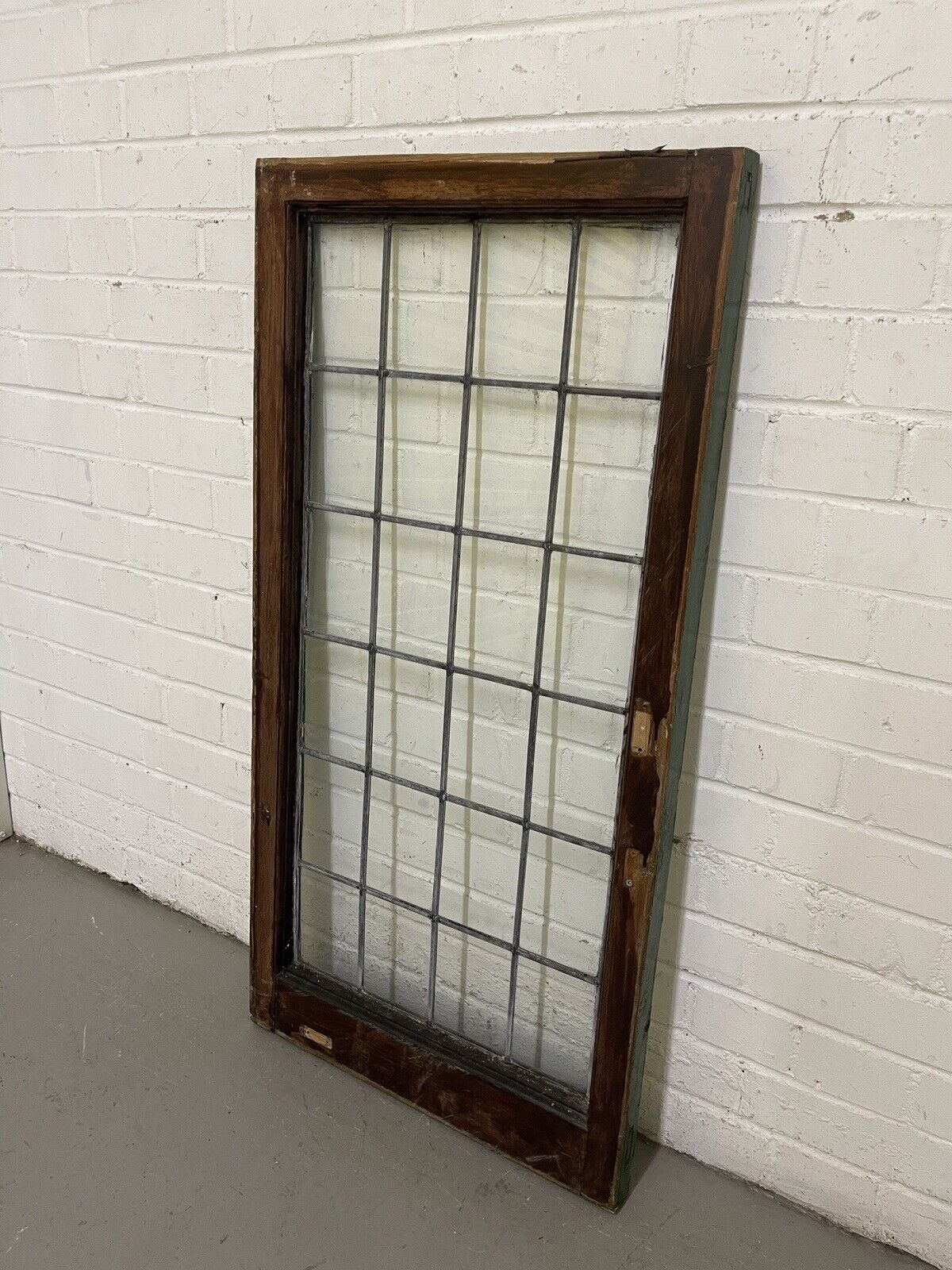 Reclaimed Old Leaded Light Panel Wooden Window 516 x 1045mm