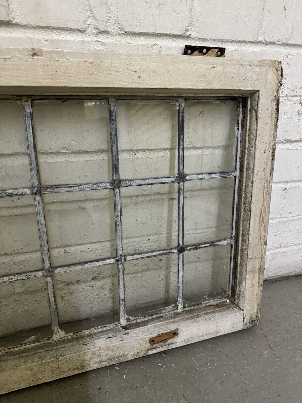 Pair Of Reclaimed Old Leaded Light Panel Wooden Windows 445 x 700mm 450 x 700mm