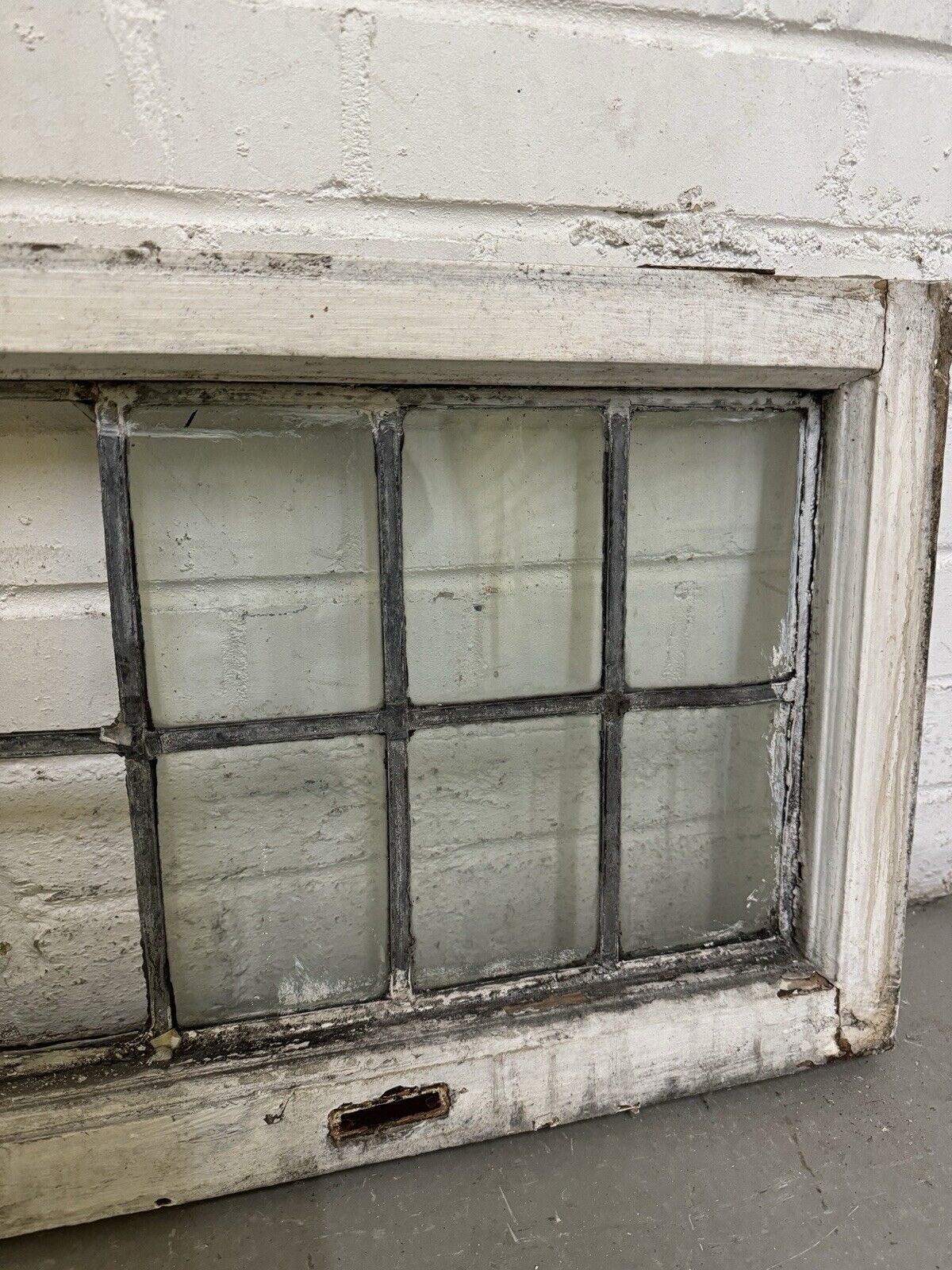 Reclaimed Old Leaded Light Panel Wooden Window 375 x 700mm