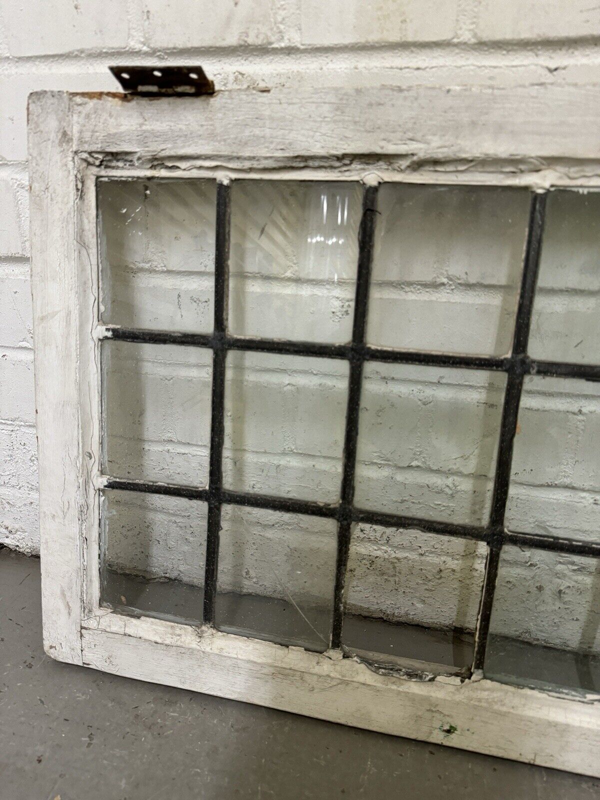 Pair Of Reclaimed Old Leaded Light Panel Wooden Windows 452 x 703mm 450 x 700mm