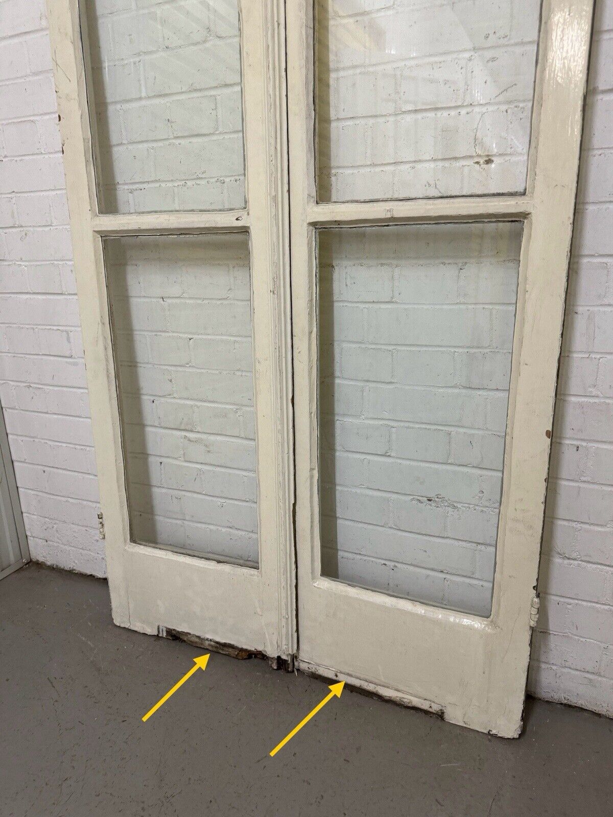 Reclaimed French Single Panel Glass Wooden Double Doors 1680 or 1685mm x 940mm