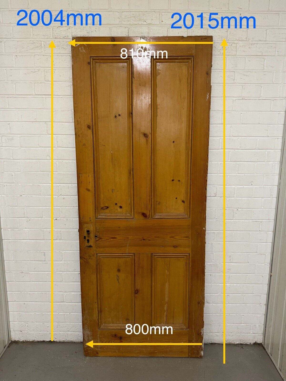 Reclaimed Victorian Pine Internal 4 panel Door 2004 Or 2015 x 810 Or 800mm