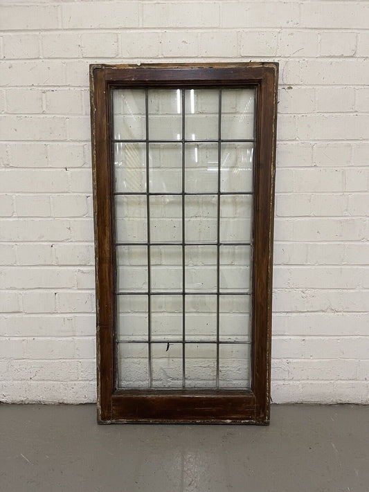 Reclaimed Old Leaded Light Panel Wooden Window 525 x 1050mm