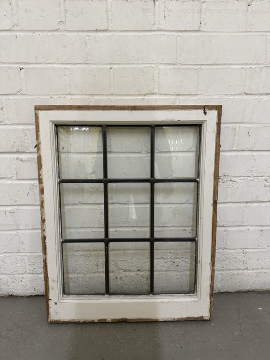 Reclaimed Old Leaded Light Panel Wooden Window 470 x 598mm