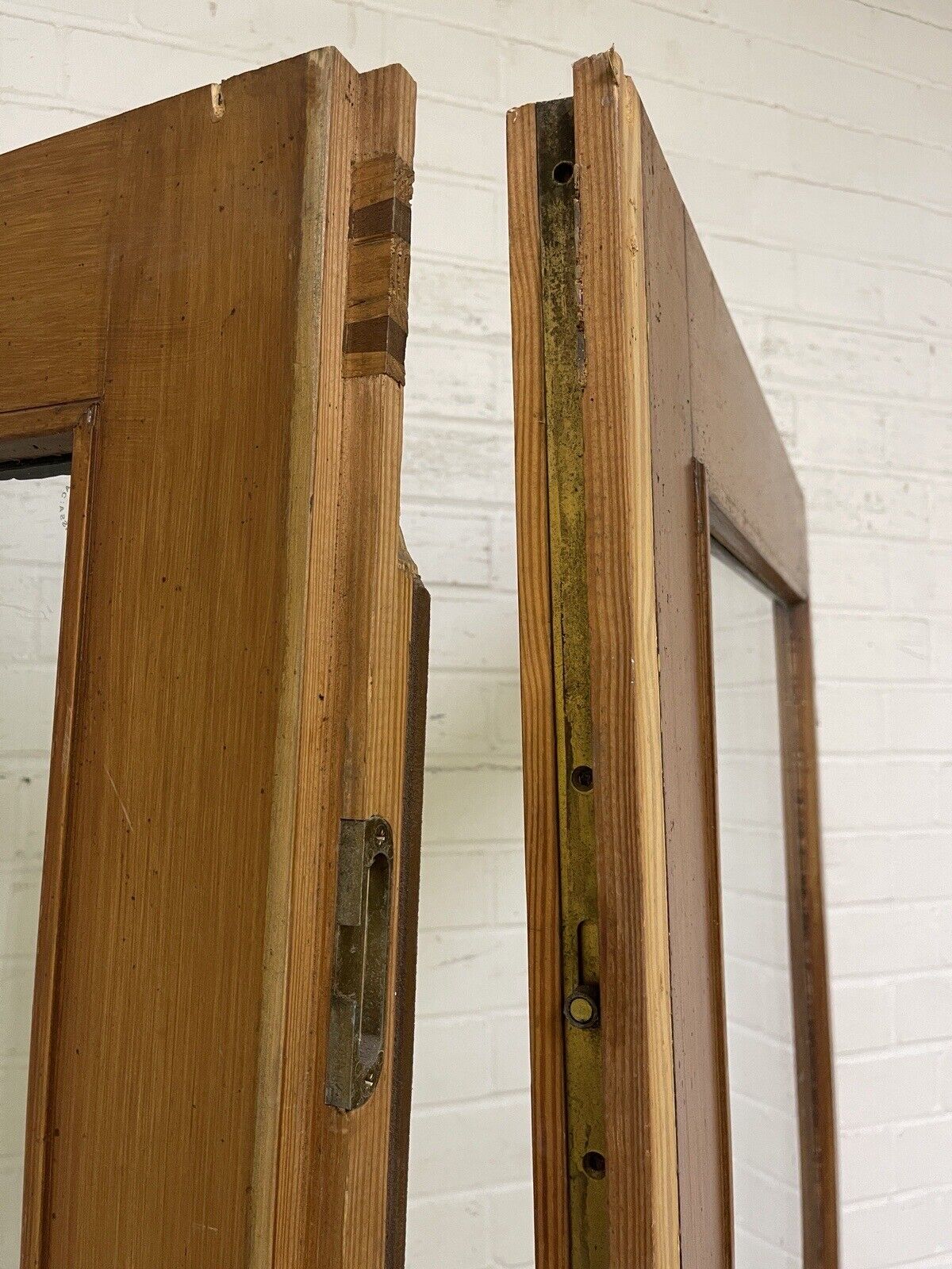 Reclaimed French Double Glazed Glass Wooden Double Doors 1953mm x 1520mm