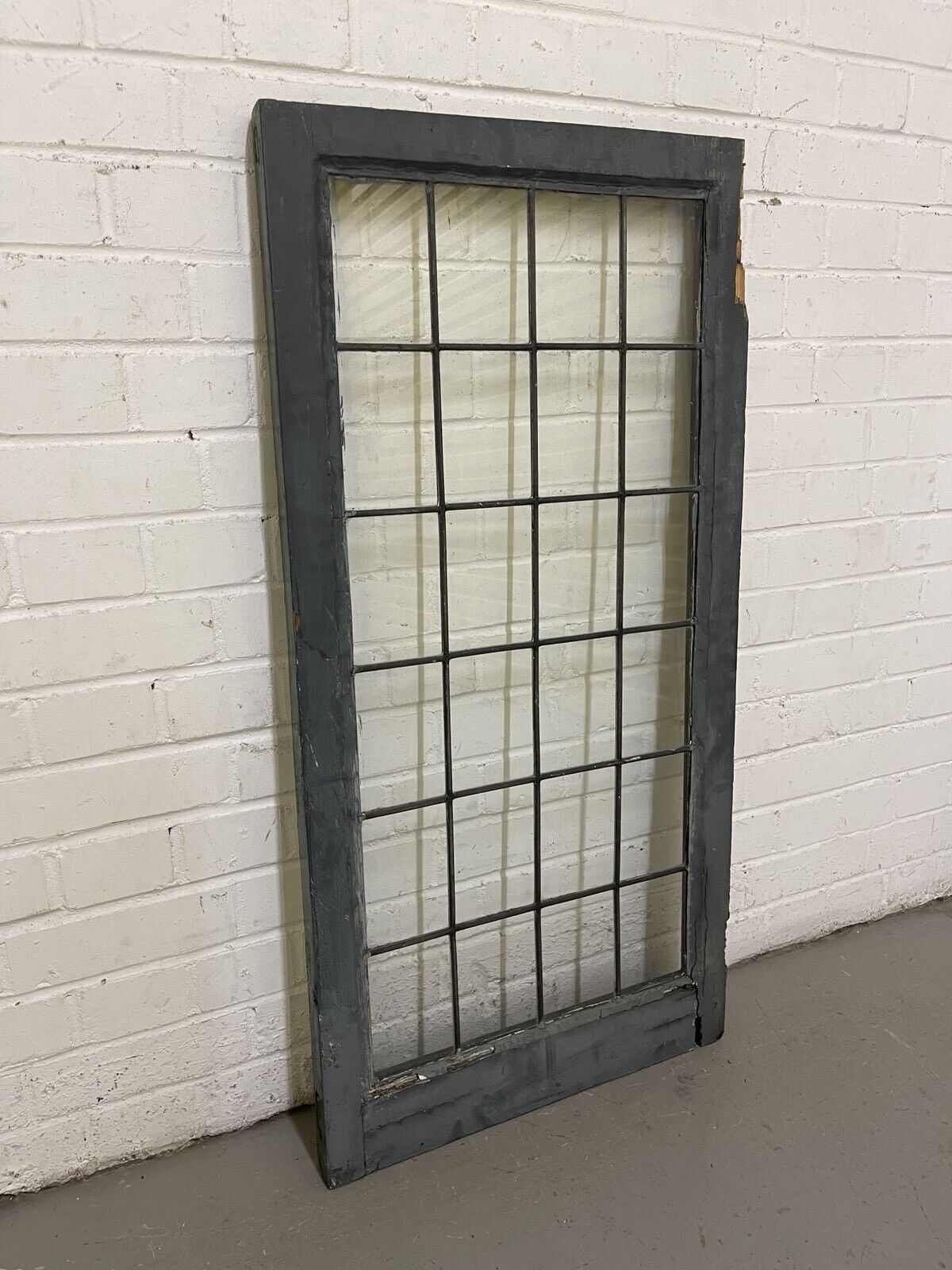 Reclaimed Old Leaded Light Panel Wooden Window 516 x 1045mm