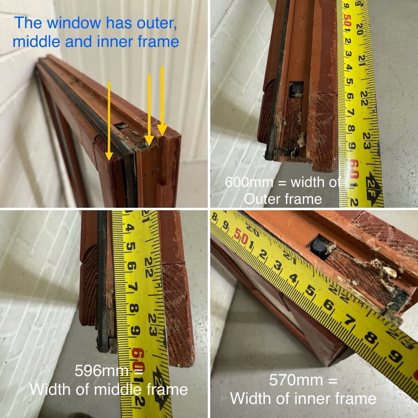 Pair Modern Georgian Double Glazed Wooden Window 900 Or 870mm by 600 Or 570mm