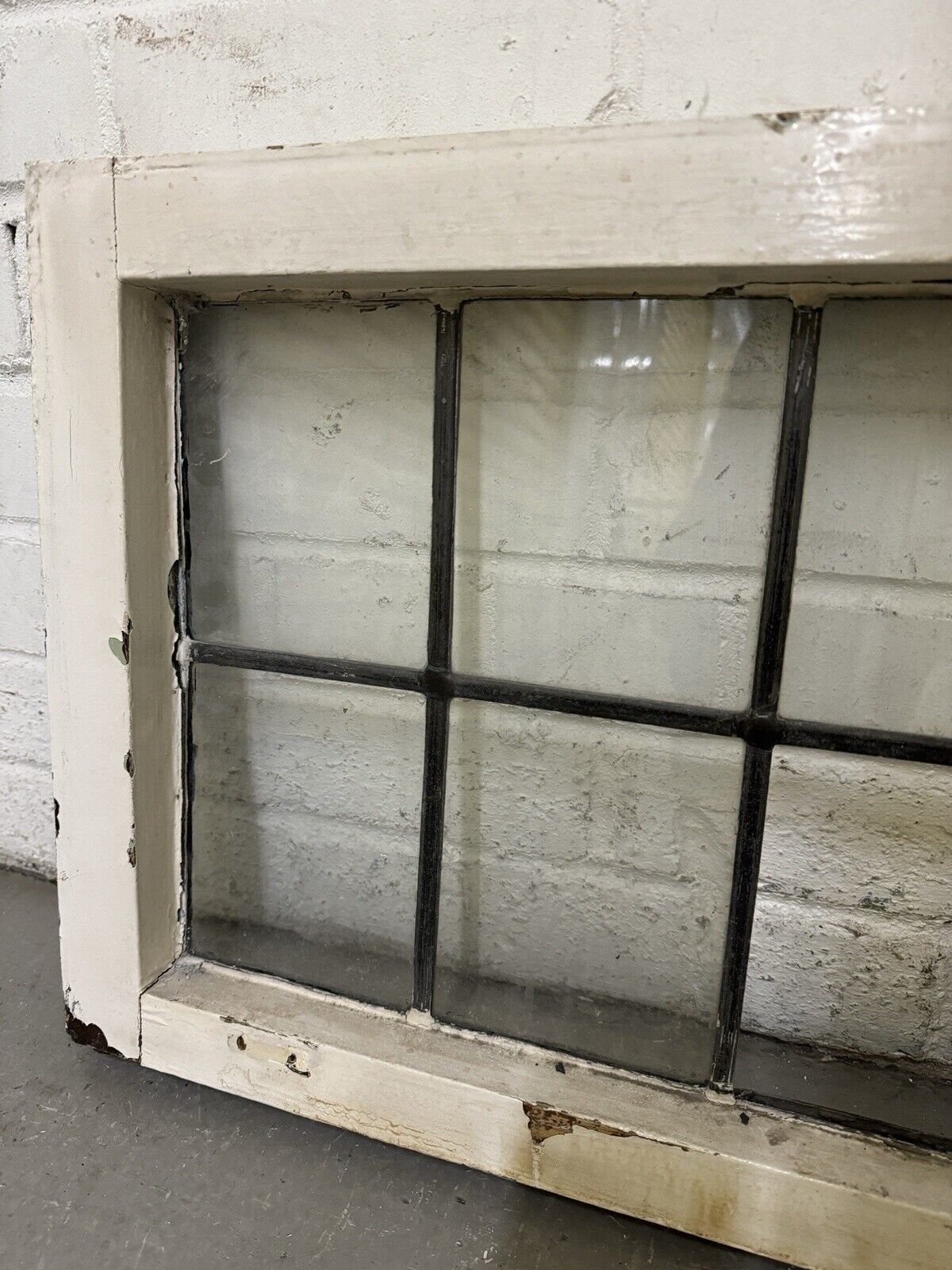 Reclaimed Old Leaded Light Panel Wooden Window 603 x 395mm