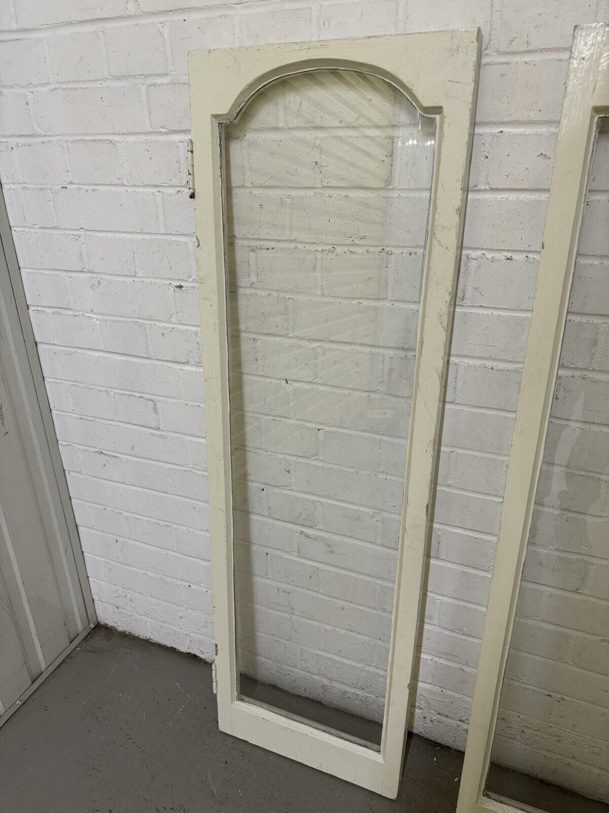 Pair Reclaimed Old Edwardian Arch Sash Wooden Window 1255 x 390mm