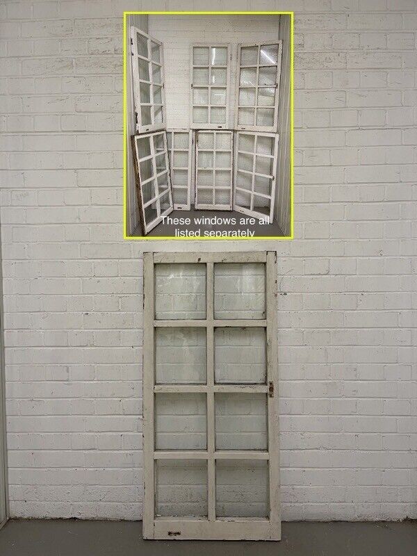 Reclaimed Old Modern Georgian Style 8 Panel Wooden Window 568 x 1175mm