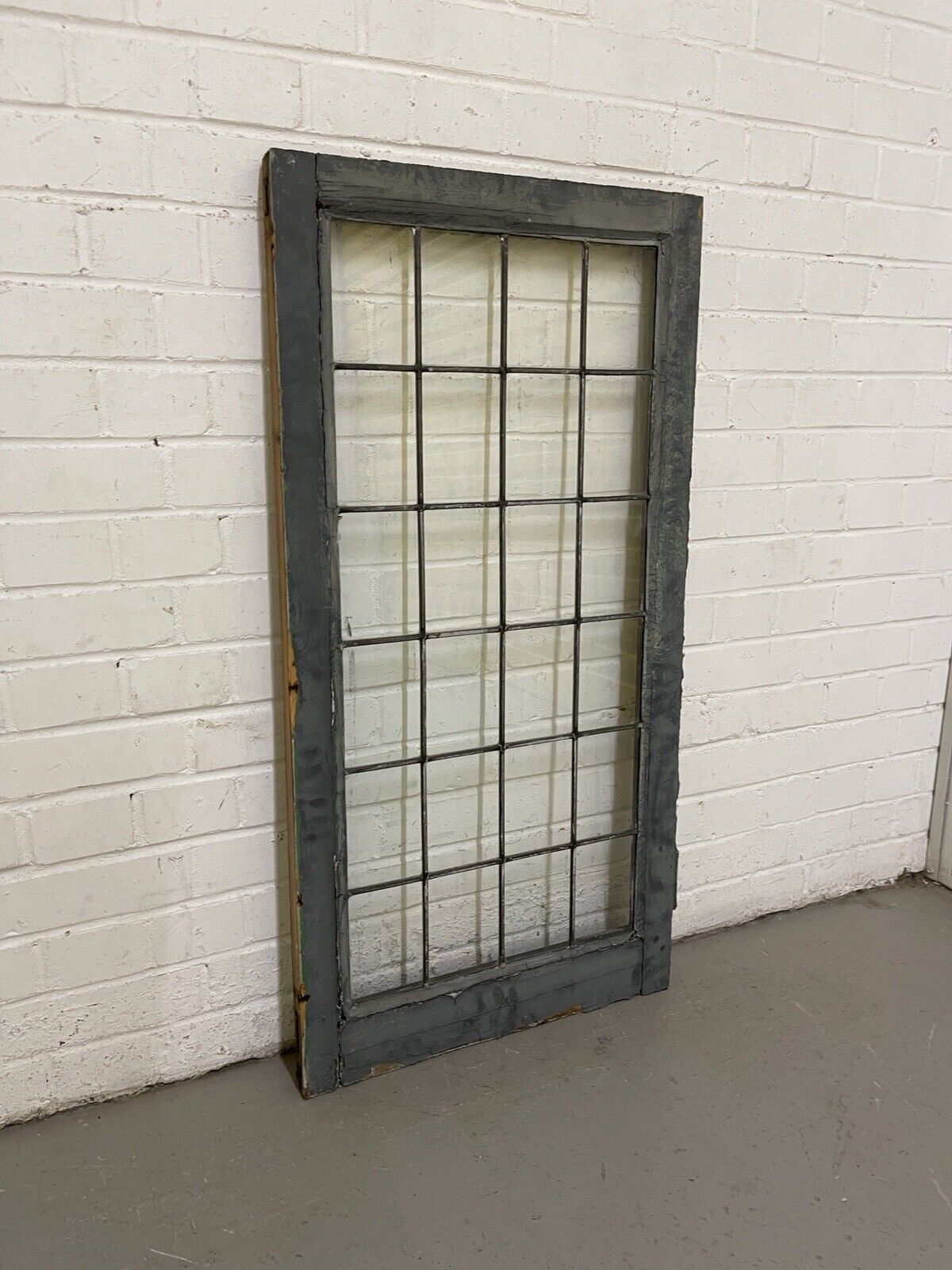 Reclaimed Old Leaded Light Panel Wooden Window 525 x 1050mm