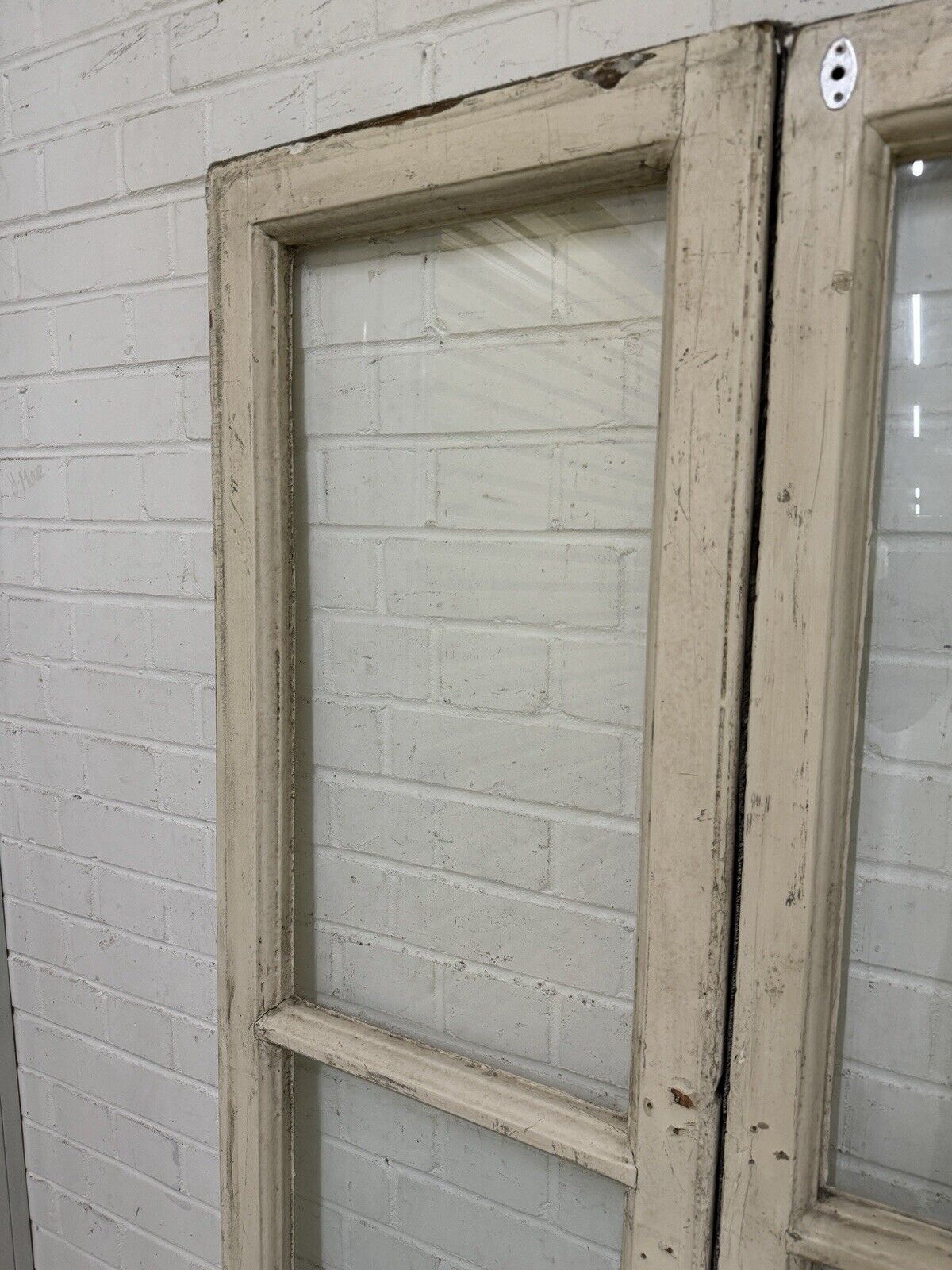 Reclaimed French Single Panel Glass Wooden Double Doors 1680 or 1685mm x 940mm