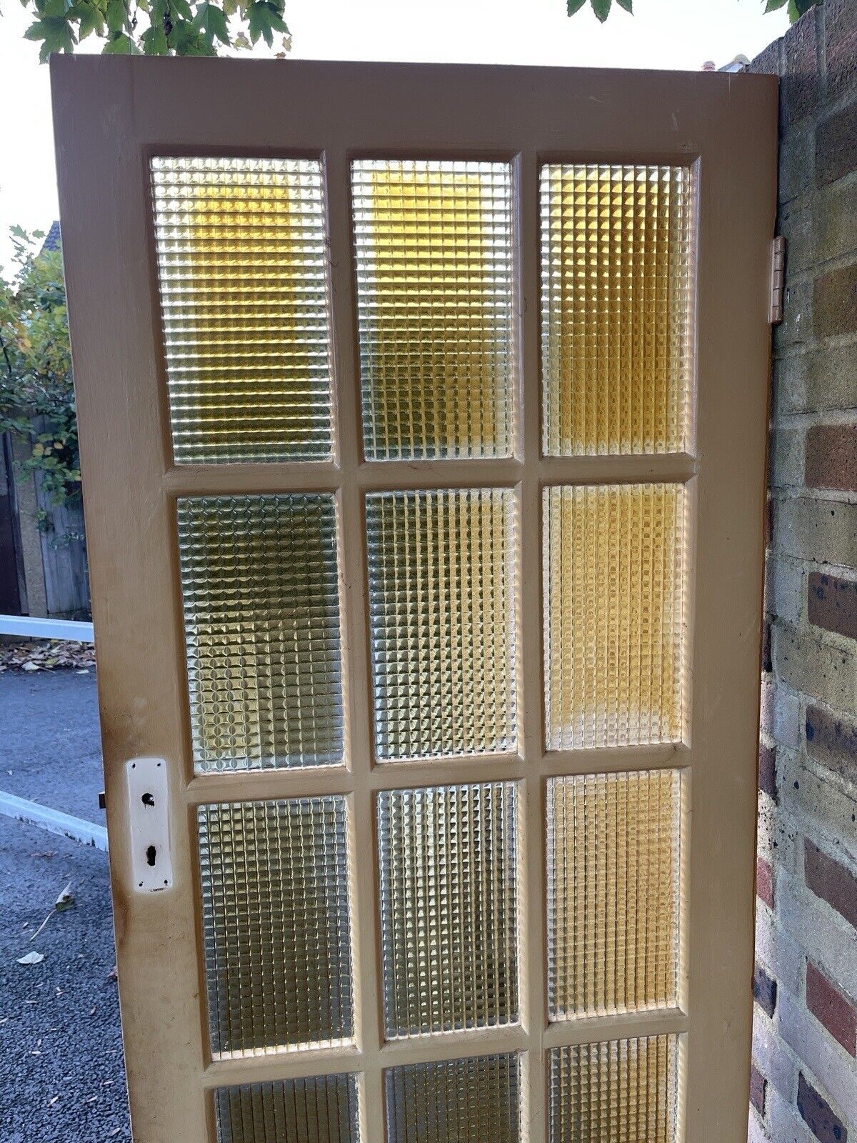 Reclaimed Cross Reeded Glass Door 1975mm x 758mm