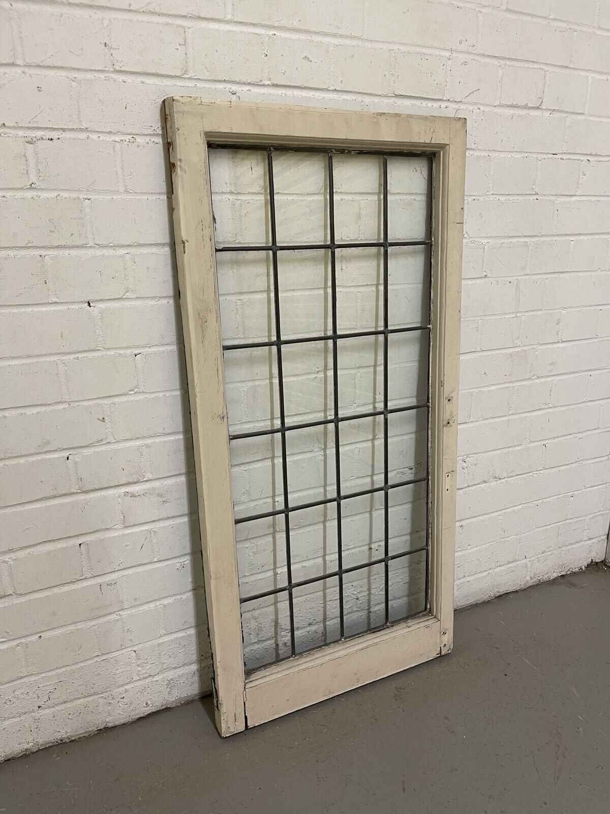 Reclaimed Old Leaded Light Panel Wooden Window 510 x 1045mm