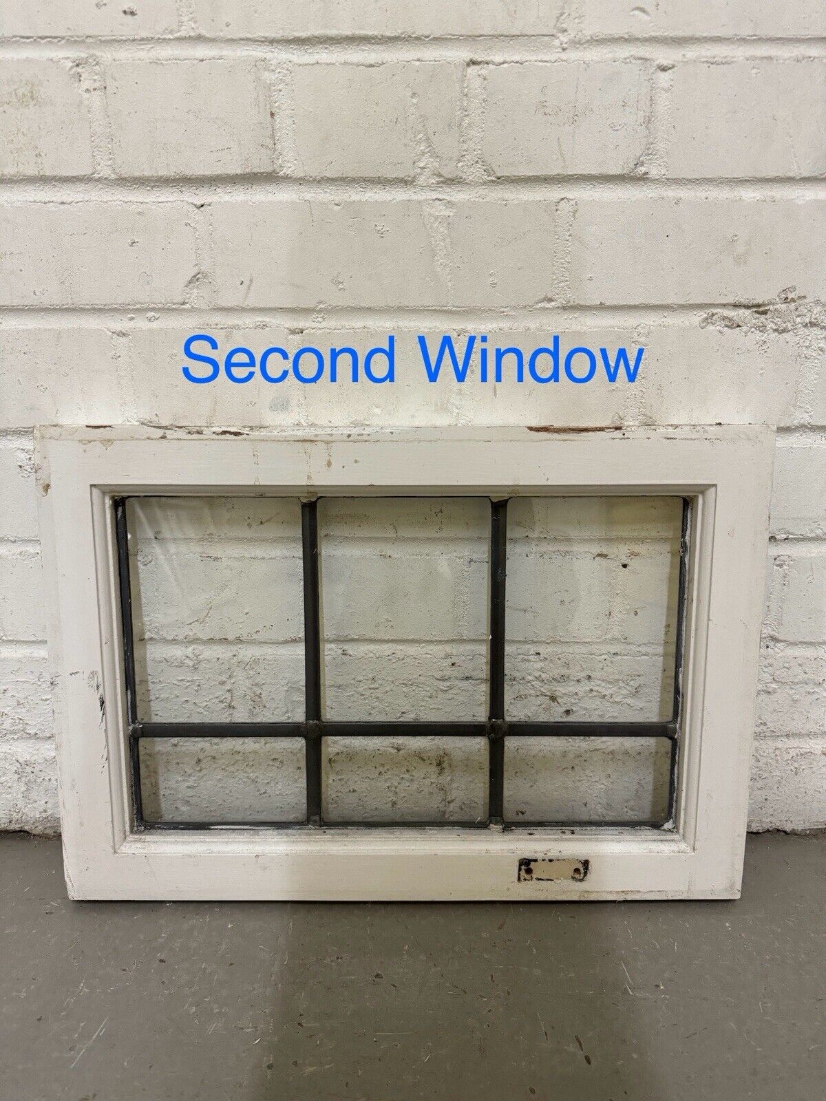 Three Reclaimed Old Leaded Light Panel Wooden Windows 468 x 325mm