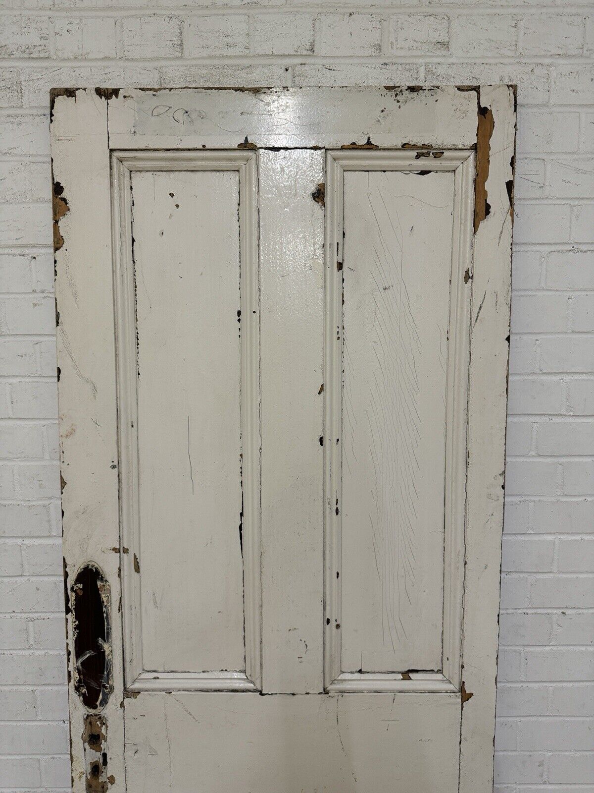 Reclaimed Distressed Victorian Pine Internal 4 panel Door 1943 x 780mm