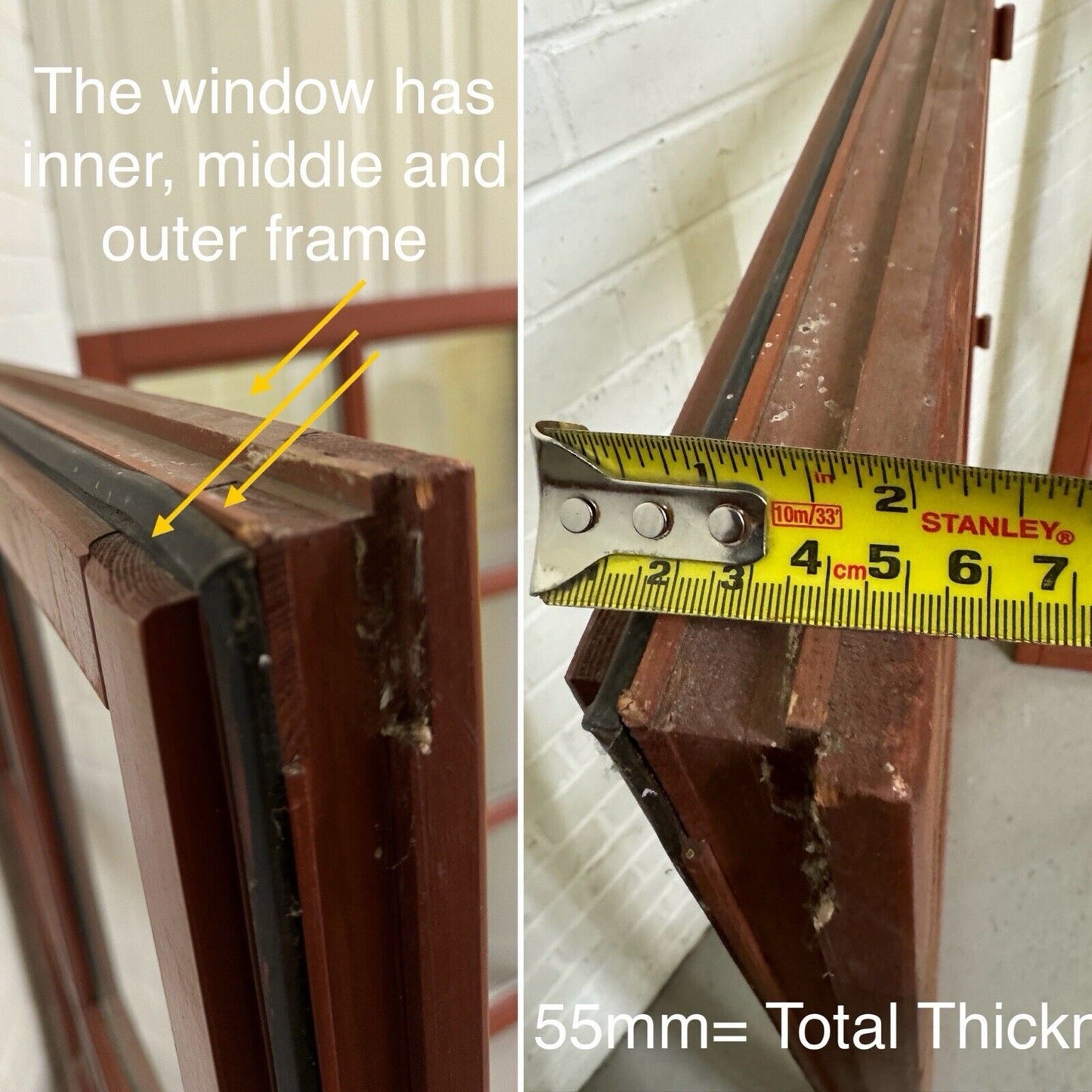 Three Modern Georgian Double Glazed Wooden Window 1270 or 1242mm by 737 or 708mm