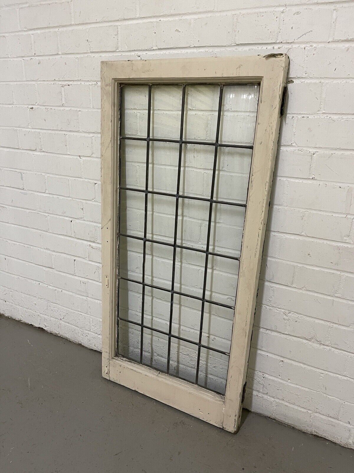 Reclaimed Old Leaded Light Panel Wooden Window 515 x 1045mm