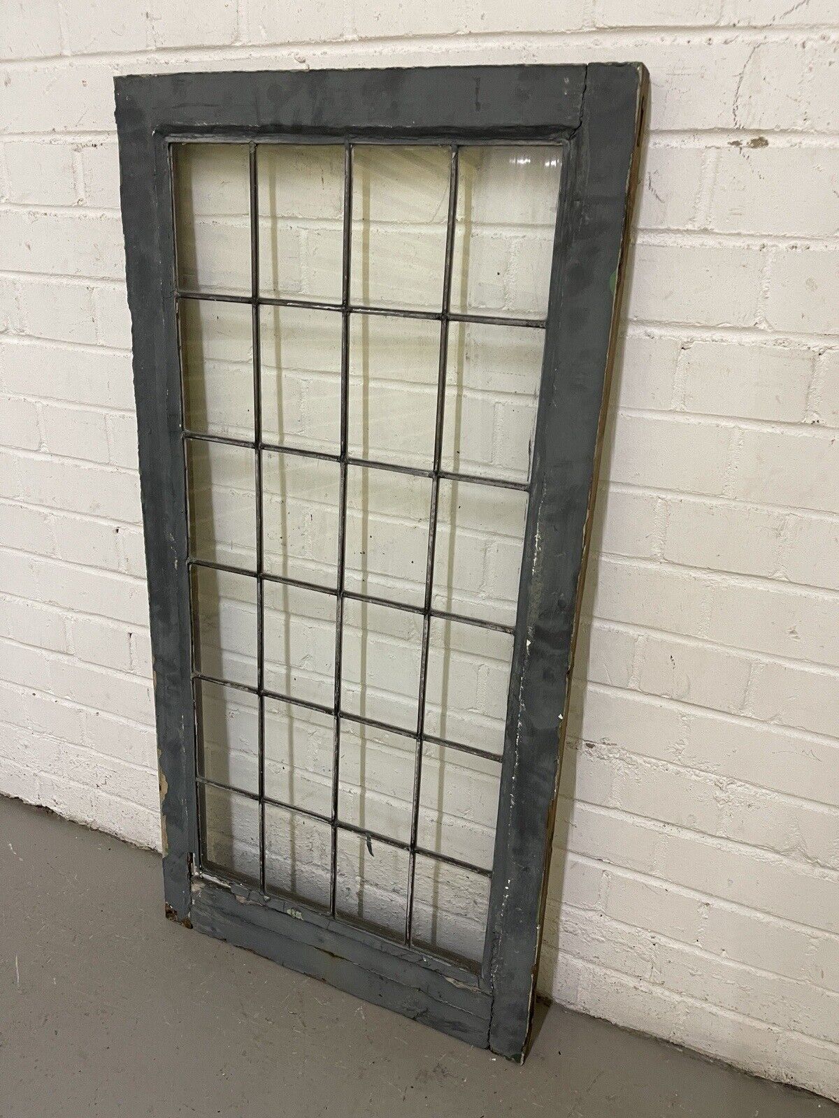 Reclaimed Old Leaded Light Panel Wooden Window 525 x 1050mm