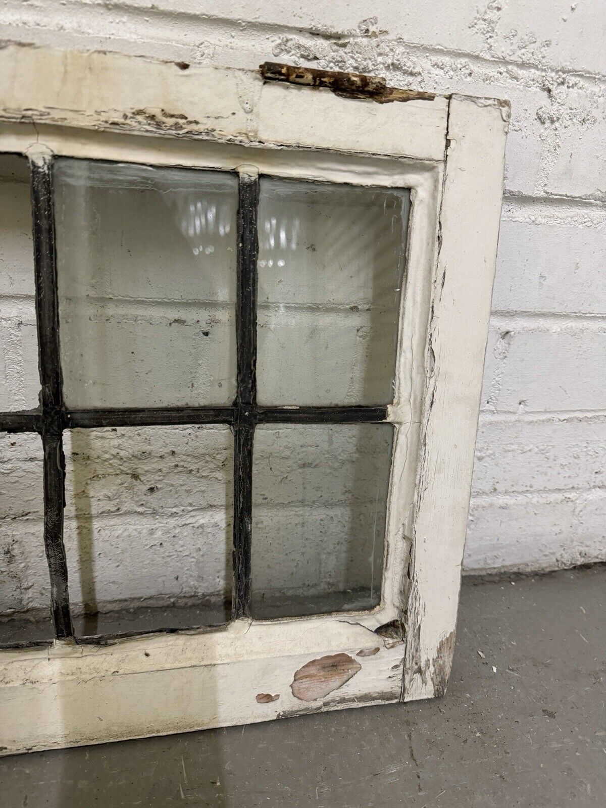 Reclaimed Old Leaded Light Panel Wooden Window 375 x 700mm