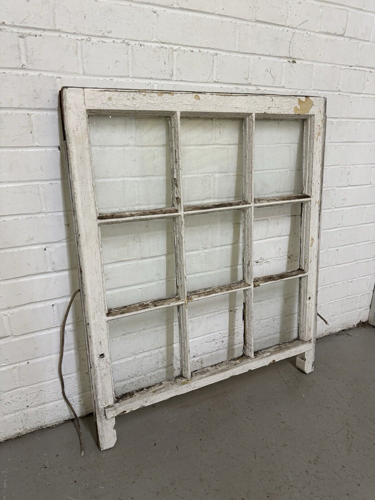 Reclaimed Old Georgian 9 Panel Wooden Window 900 x 755mm