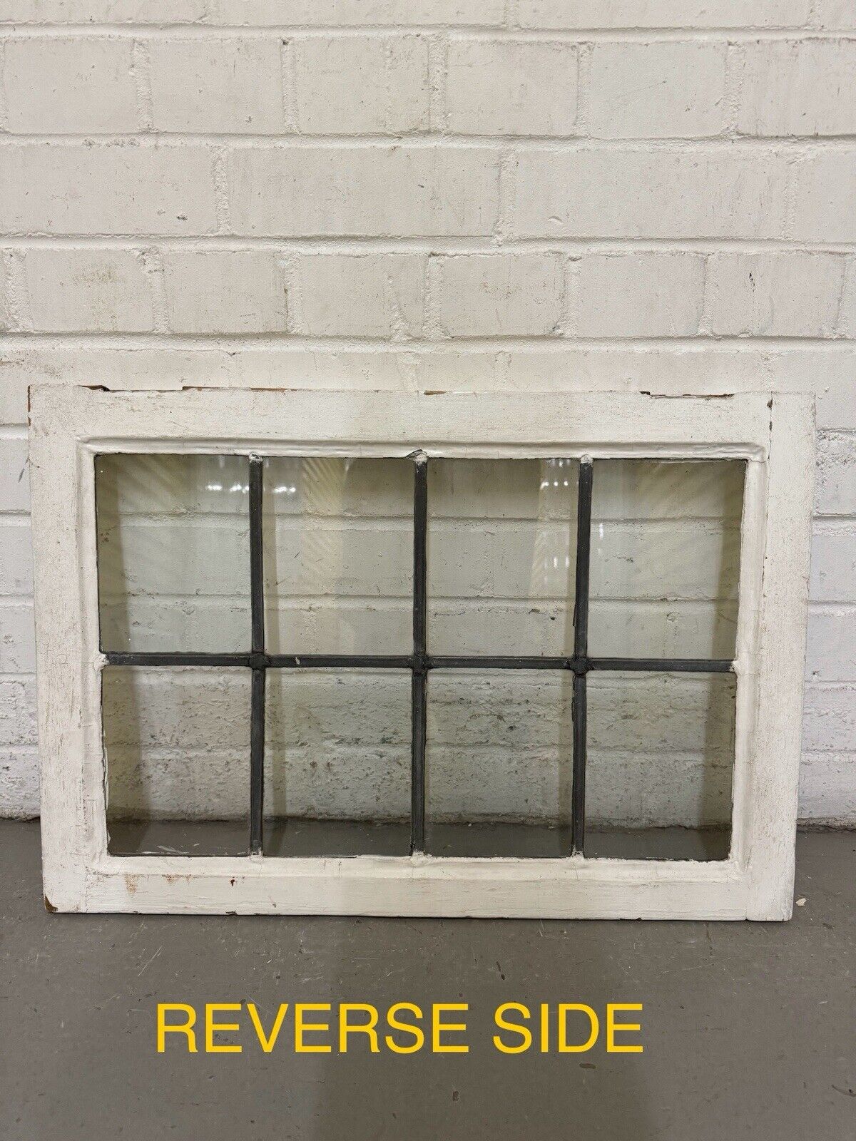 Pair Of Reclaimed Old Leaded Light Panel Wooden Windows 635 x 440mm