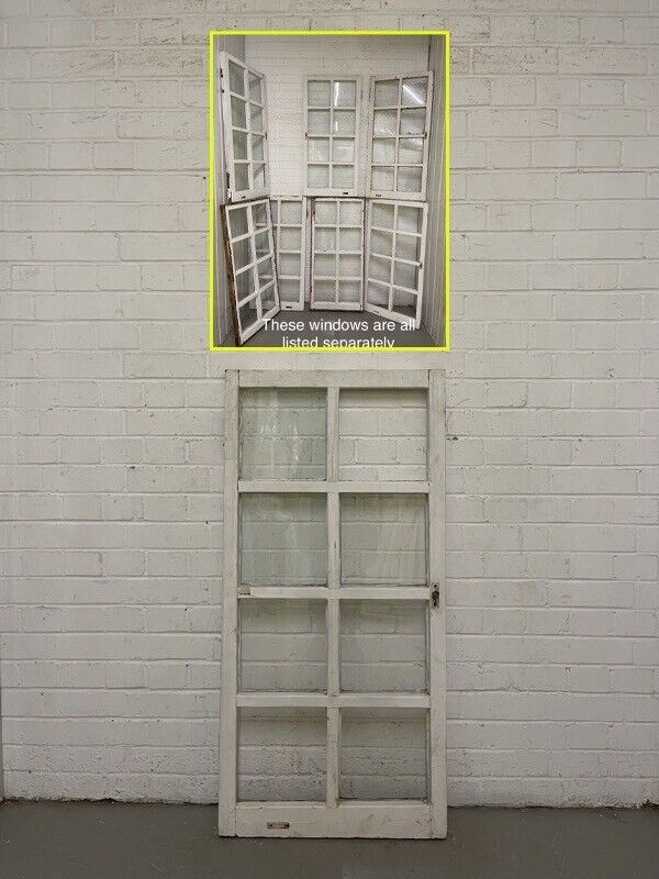 Reclaimed Old Modern Georgian Style 8 Panel Wooden Window 568 x 1175mm