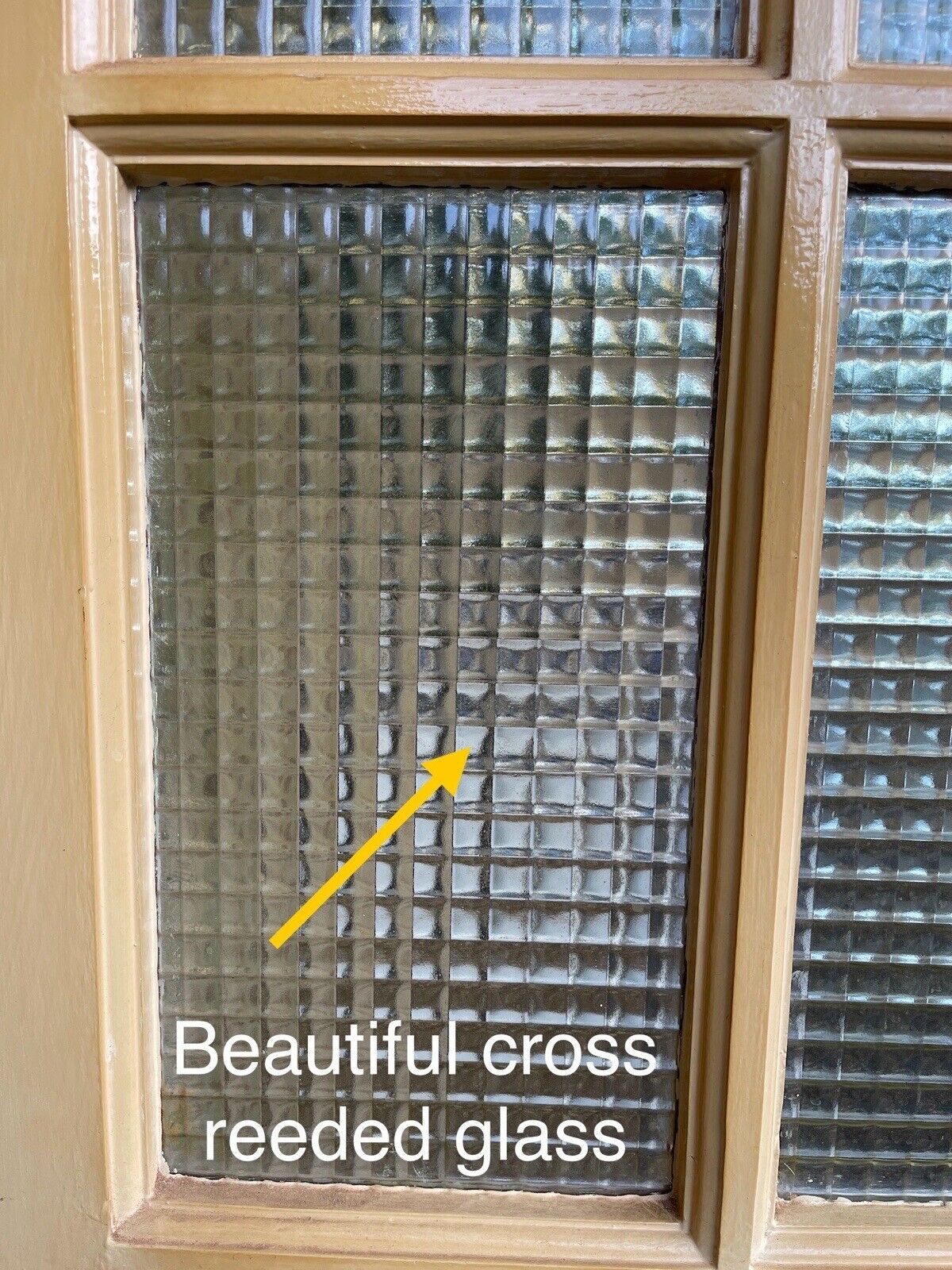 Reclaimed Cross Reeded Glass Door 1960 or 1965mm x 755mm