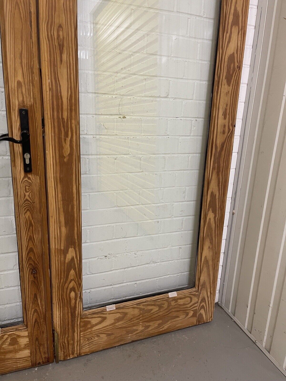 Reclaimed French Double Glazed Glass Wooden Double Doors 1953mm x 1520mm