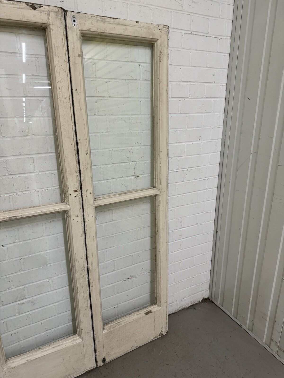 Reclaimed French Single Panel Glass Wooden Double Doors 1680 or 1685mm x 940mm