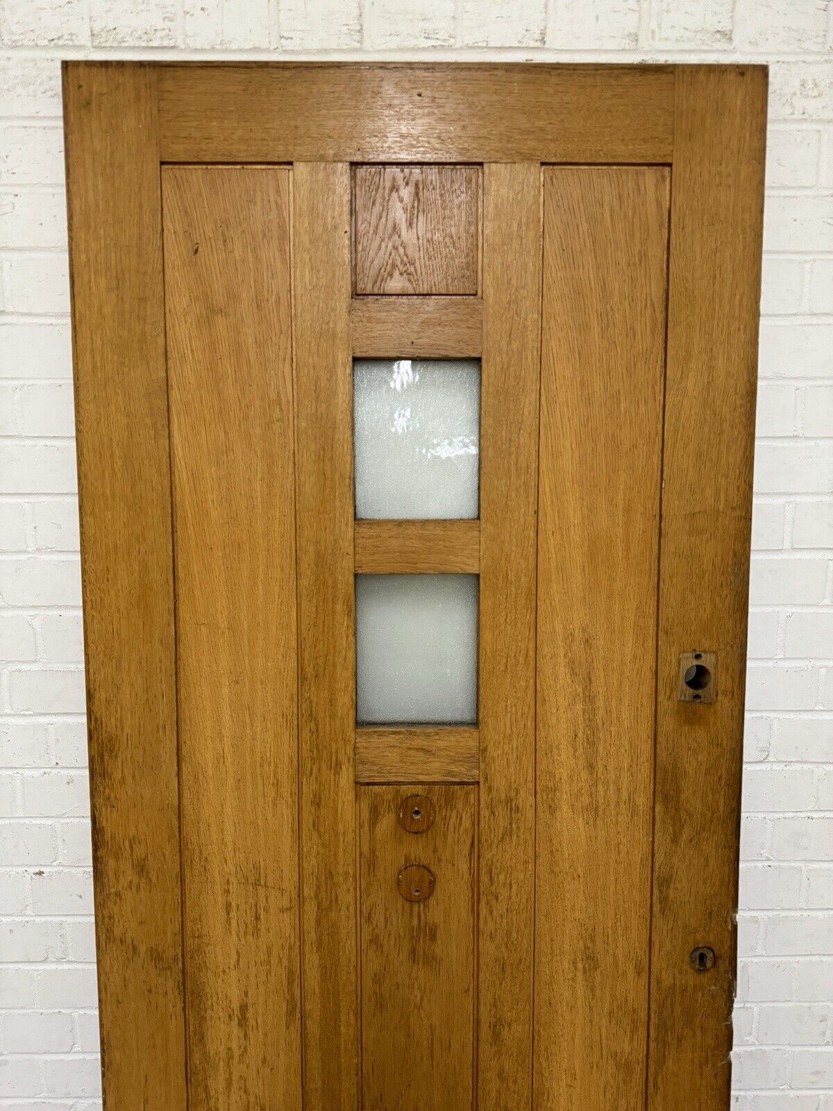 Reclaimed Bespoke Oak Veneer Wooden Panel Front Door 1960 Or 1975 x 835mm