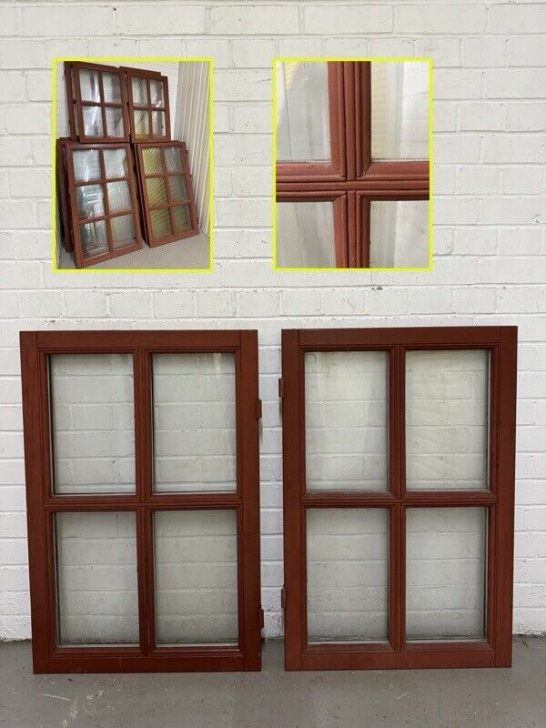 Pair Modern Georgian Double Glazed Wooden Window 900 Or 870mm by 600 Or 570mm