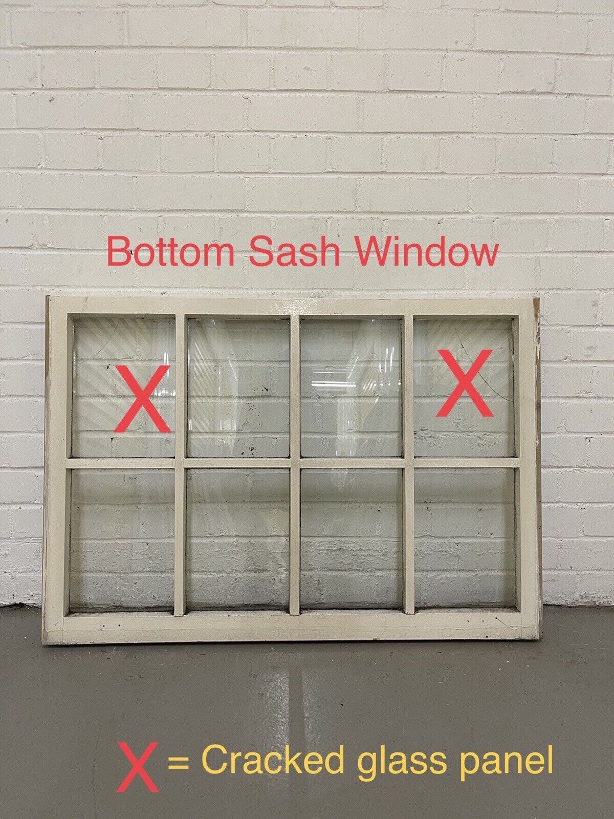 Pair Of Reclaimed Georgian 8 Panel Wooden Panel Sash Window 985 x 675 985 x685mm